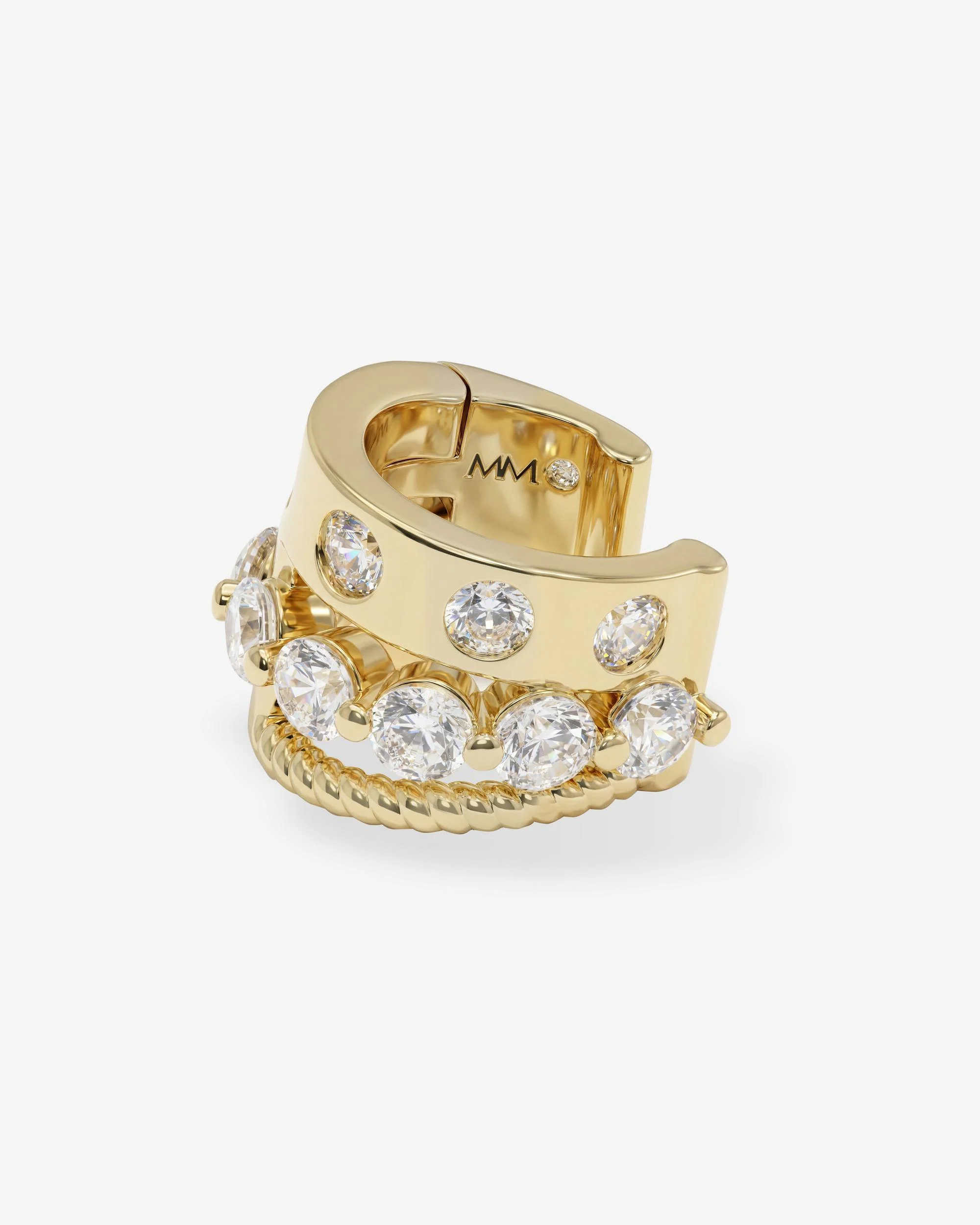 Ashley Venice Ear Cuff - Gold|White Diamondettes