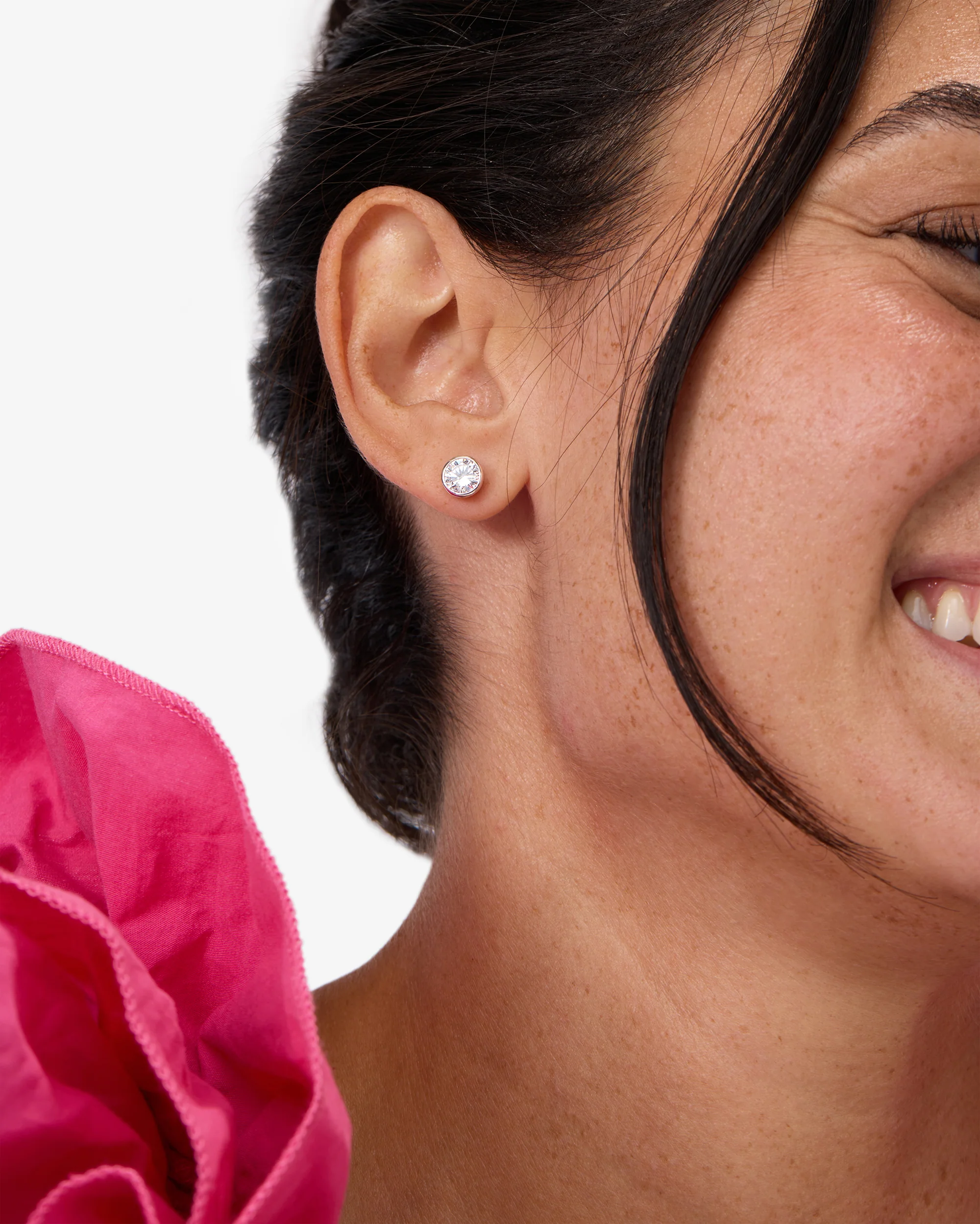 Baroness 6mm Studs - Silver|White Diamondettes - Image 2