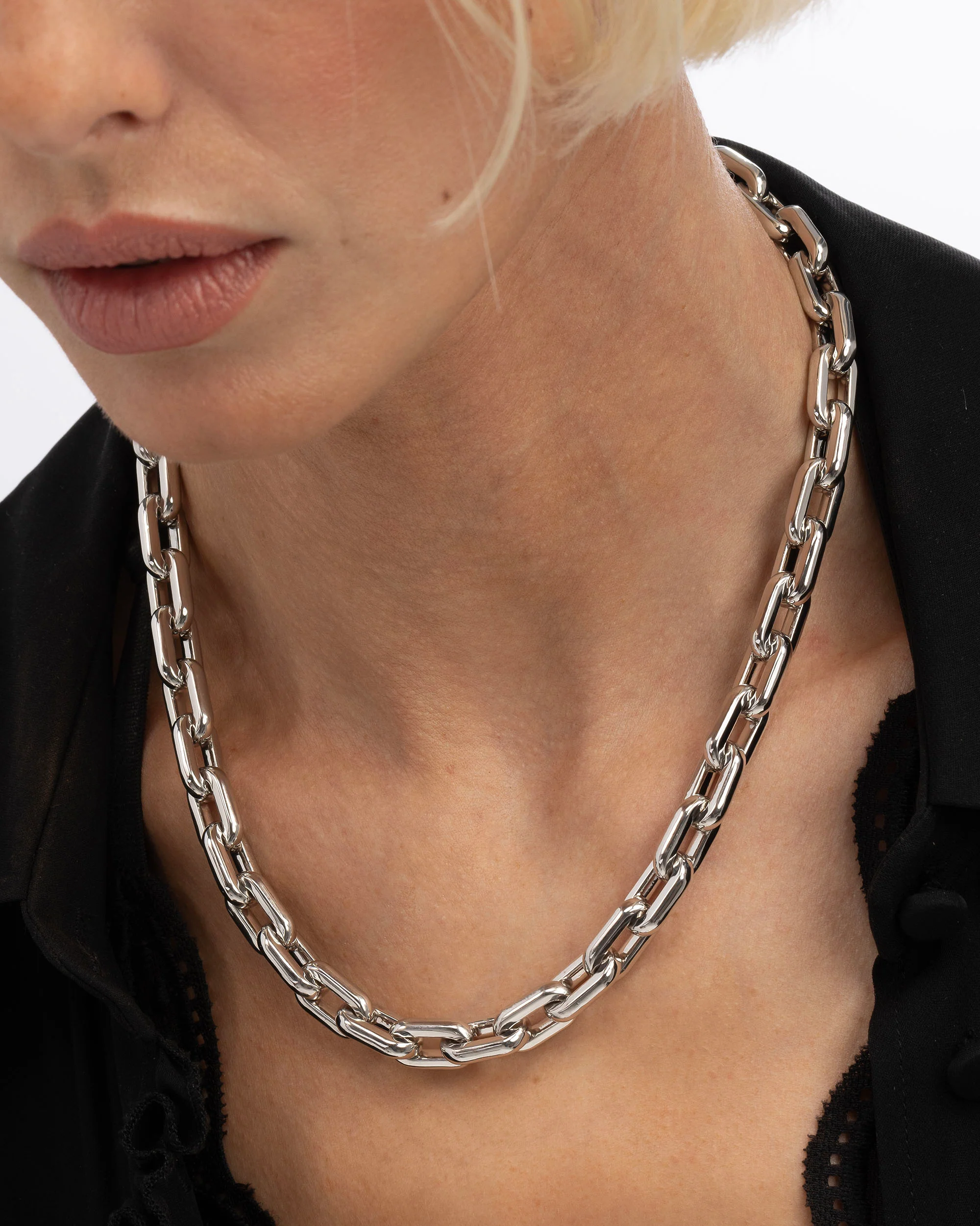 Frankie Chain Necklace 10mm - Silver - Image 3