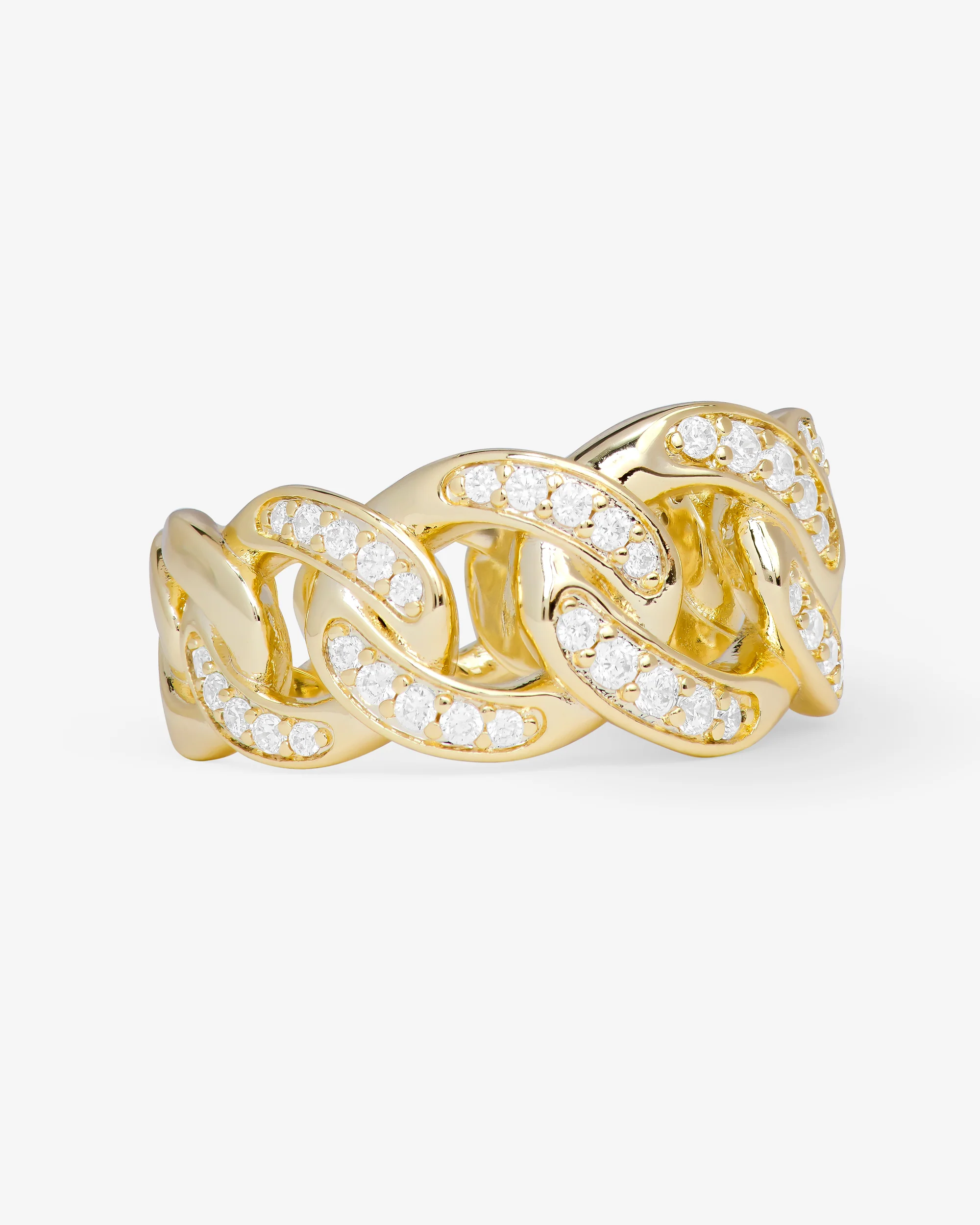 Graduated Pavé Julian Ring - Gold|White Diamondettes - Image 3