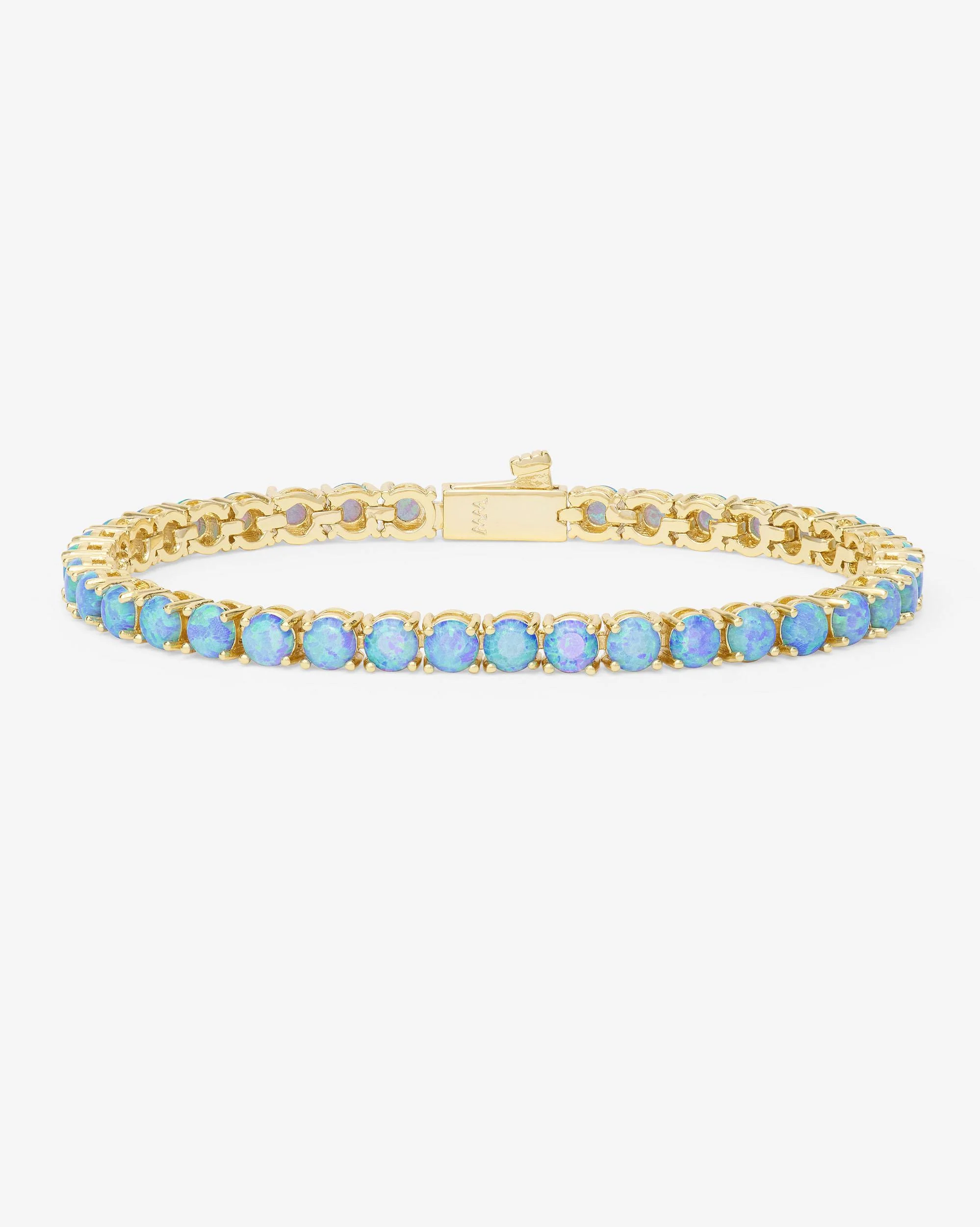 Grand Heiress Tennis Bracelet 4mm - Gold|Blue Opal