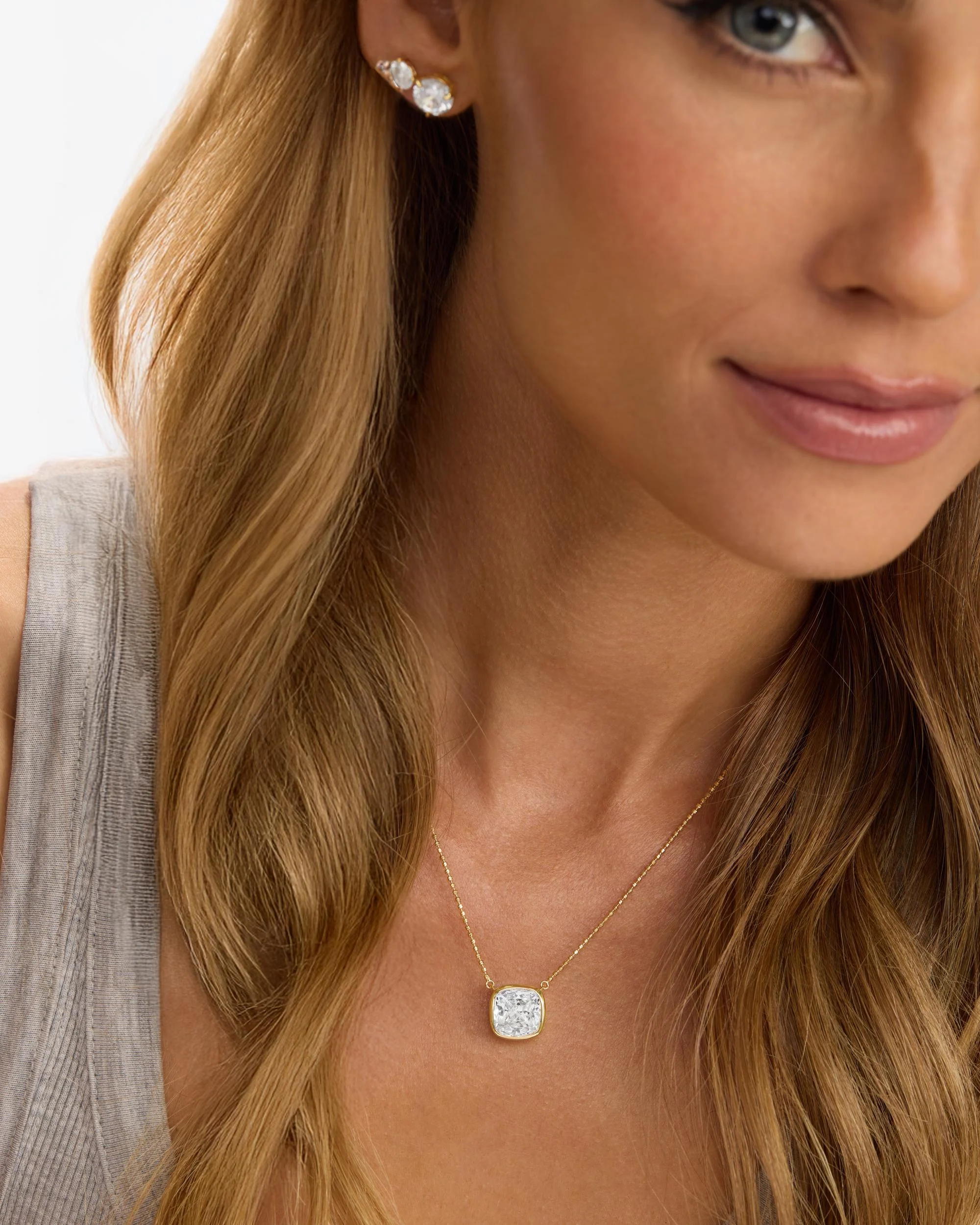 Hello Flawless Necklace - Gold|White Diamondettes - Image 4