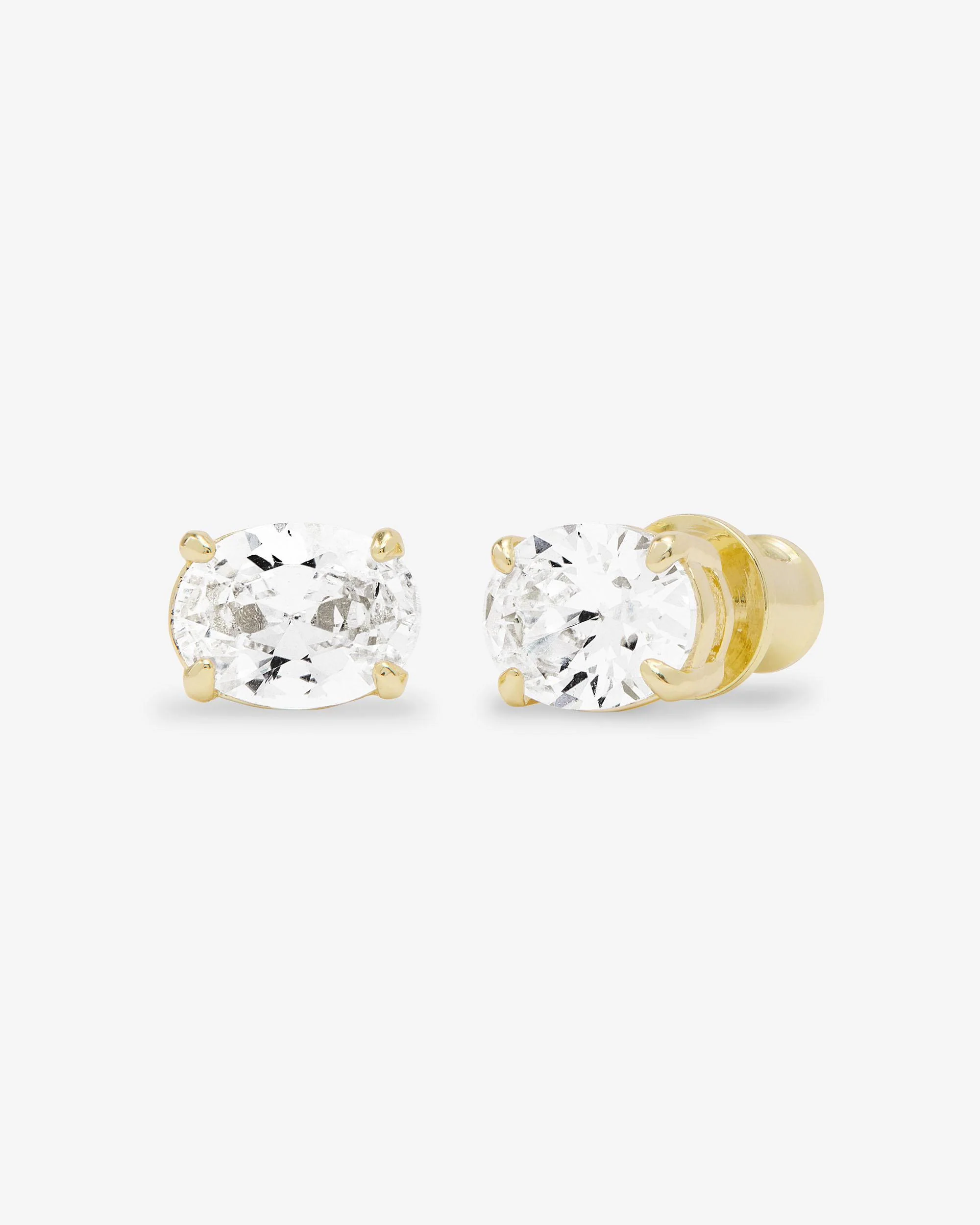 Hello Gorgeous 8mm Studs - Gold|White Diamondettes