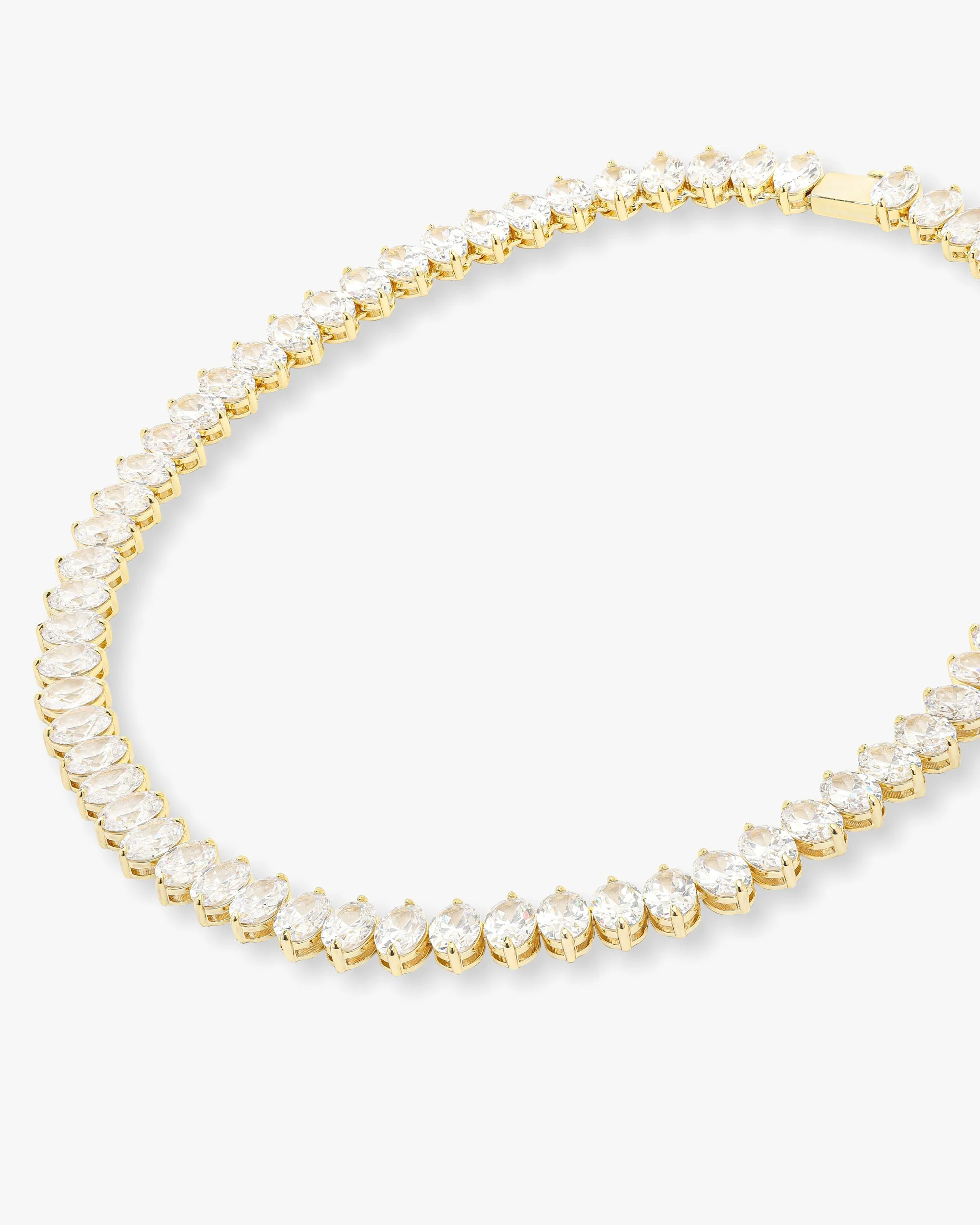 Hello Gorgeous Tennis Necklace 6mm - Gold|White Diamondettes - Image 4