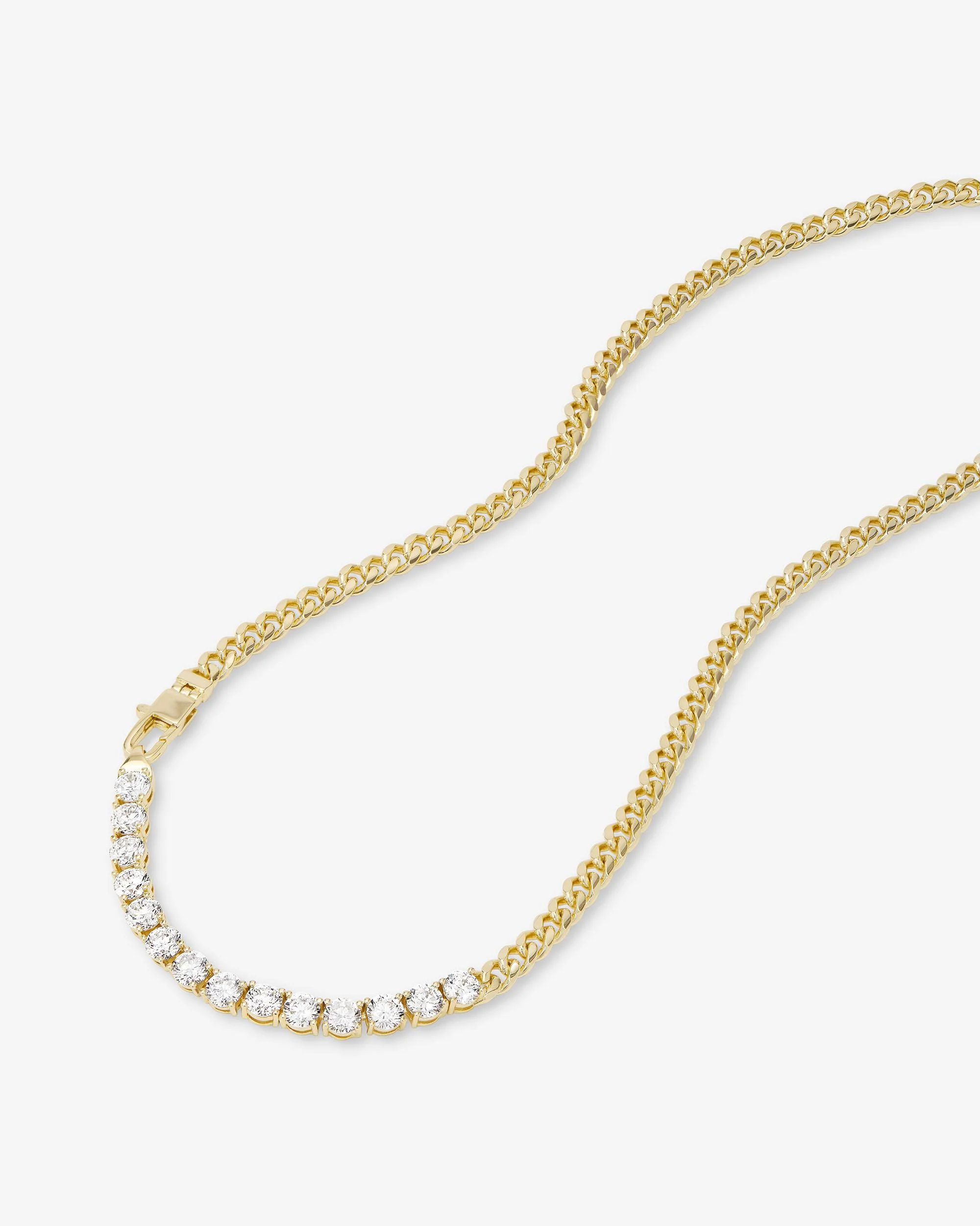 Julian REALLY Loves Diamonds Necklace 5mm- Gold|White Diamondettes - Image 5