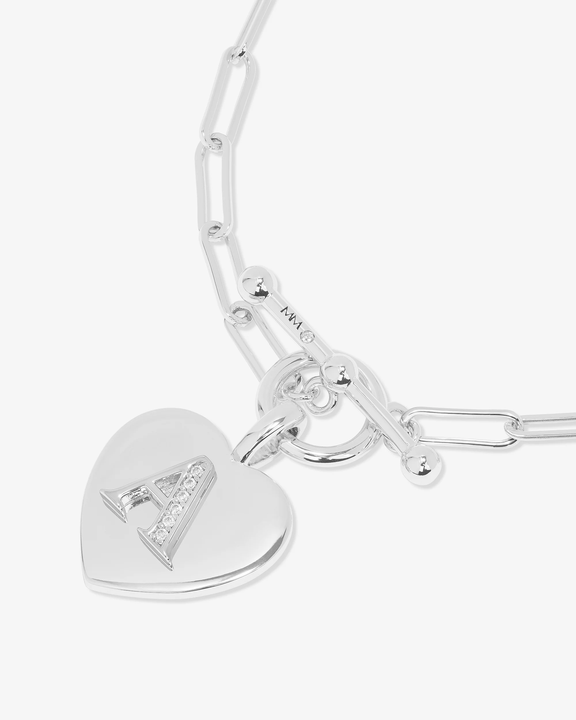 Love Letters Charm Bracelet - Silver|White Diamondettes - Image 28
