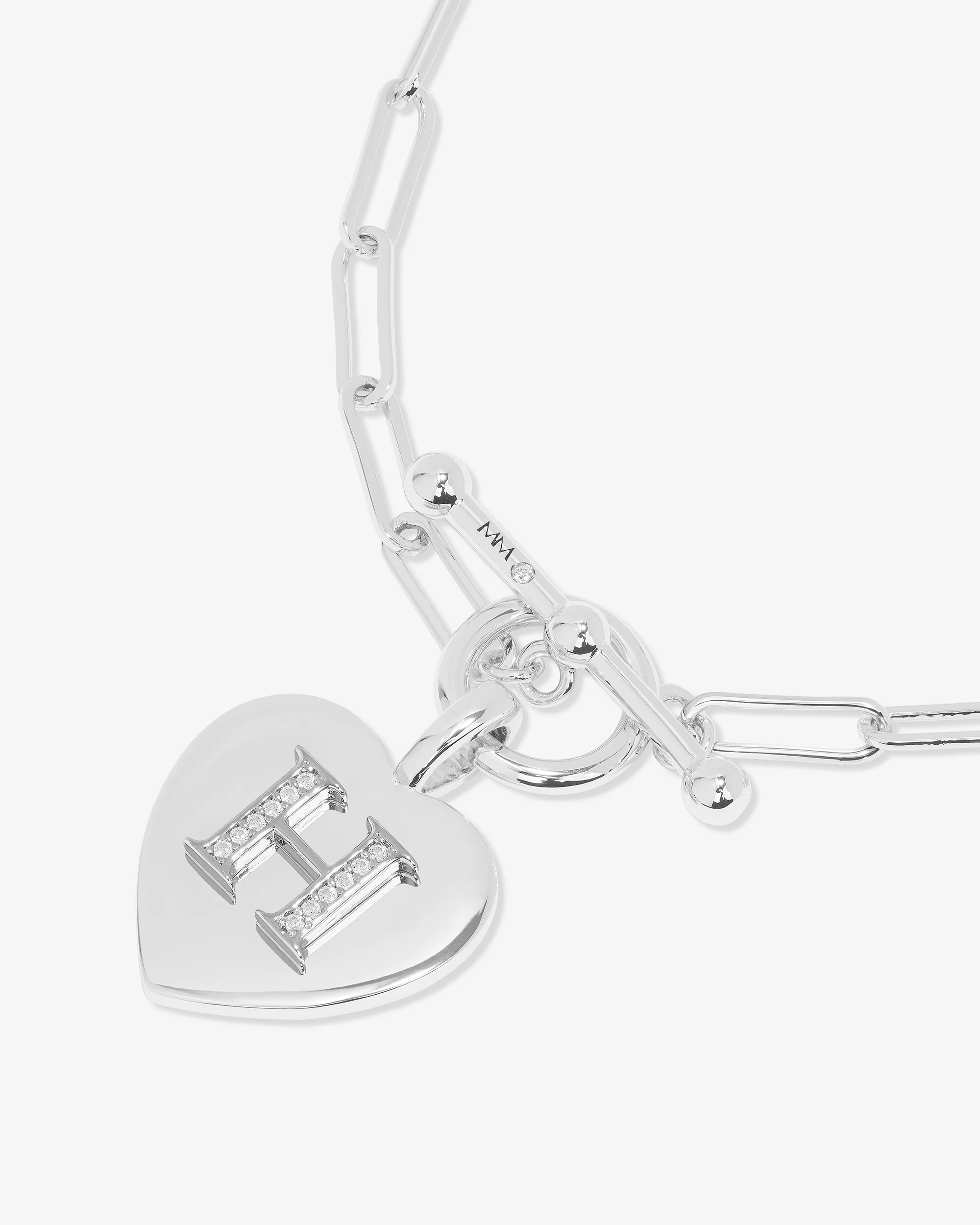 Love Letters Charm Bracelet - Silver|White Diamondettes - Image 35