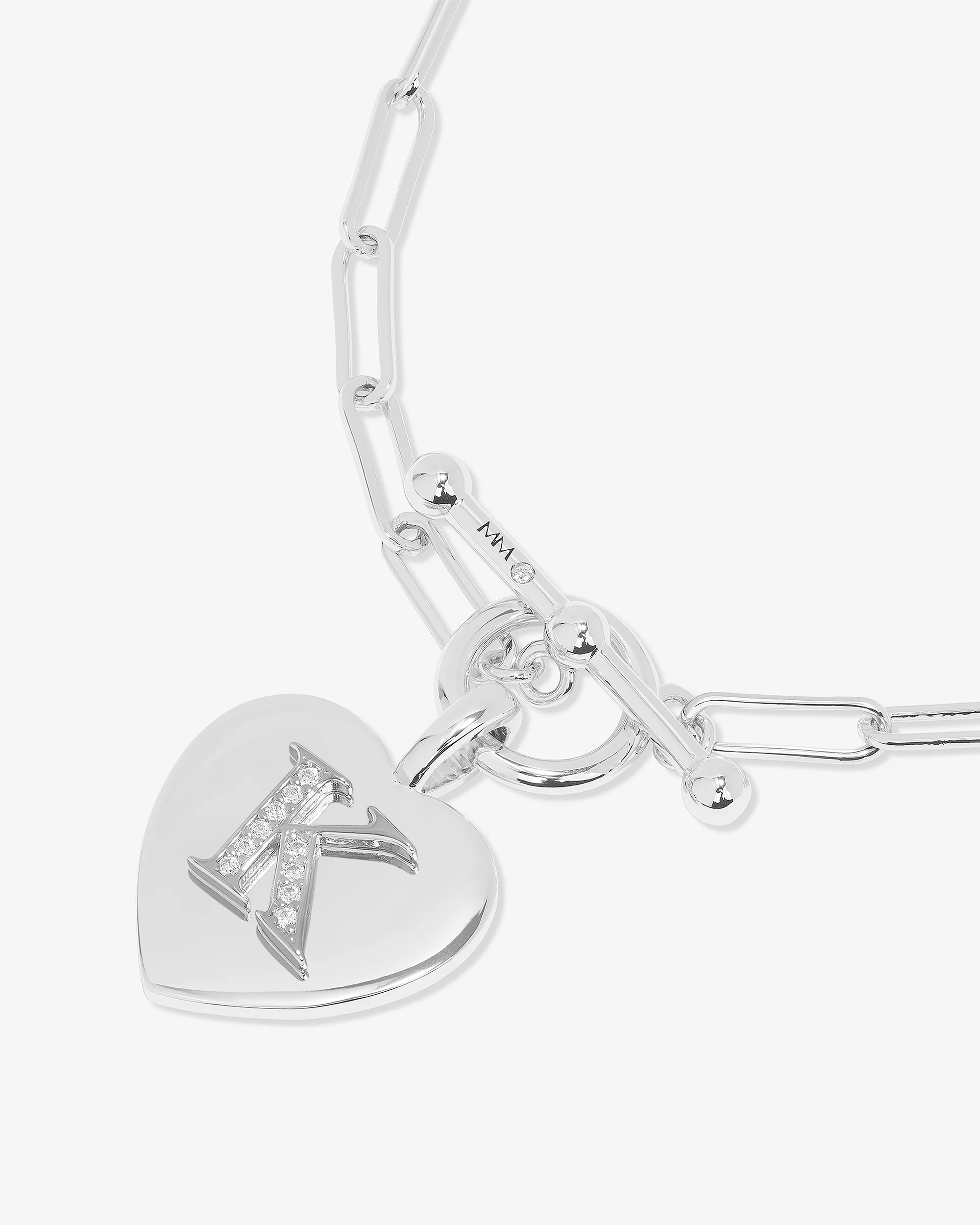 Love Letters Charm Bracelet - Silver|White Diamondettes - Image 38