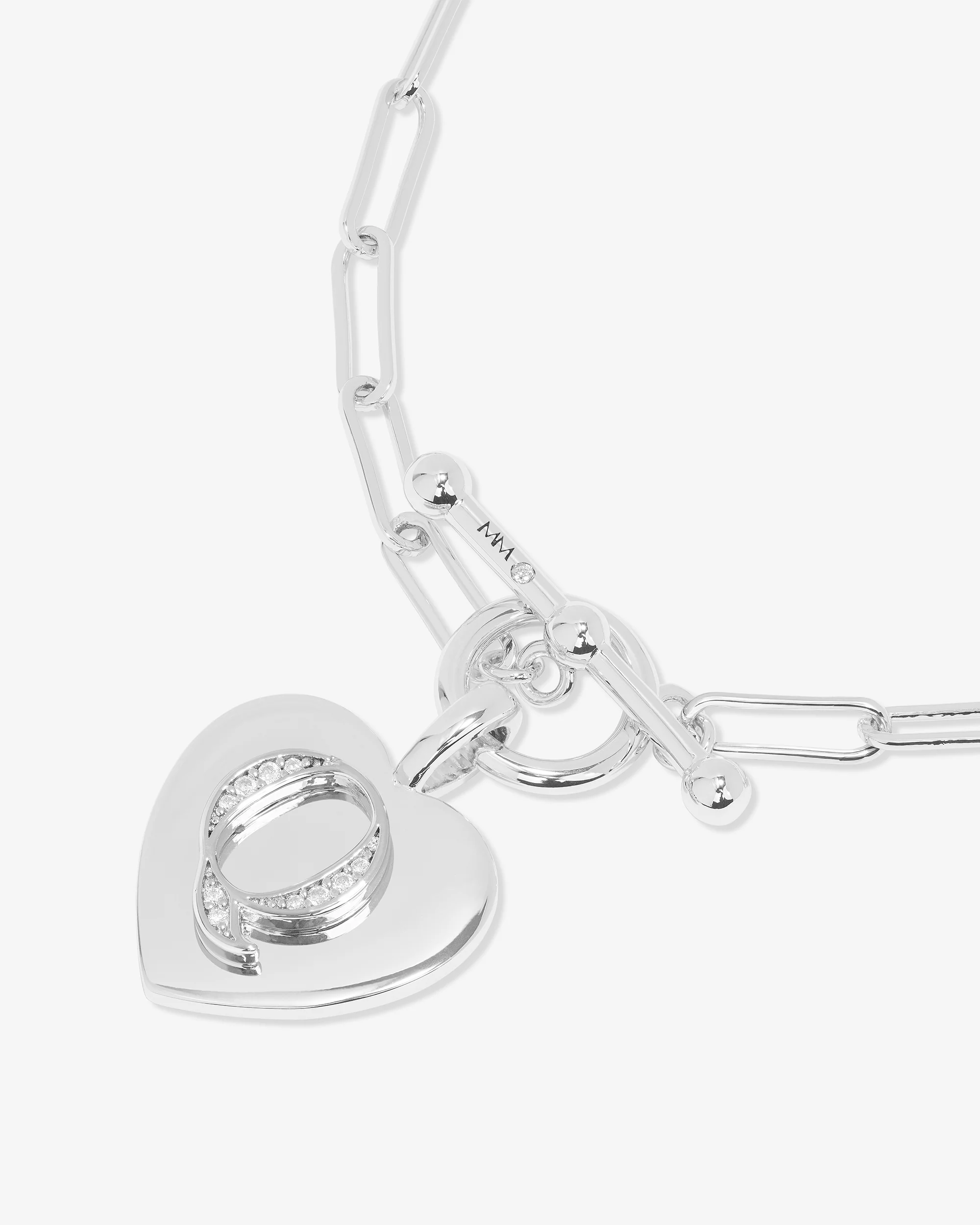 Love Letters Charm Bracelet - Silver|White Diamondettes - Image 44
