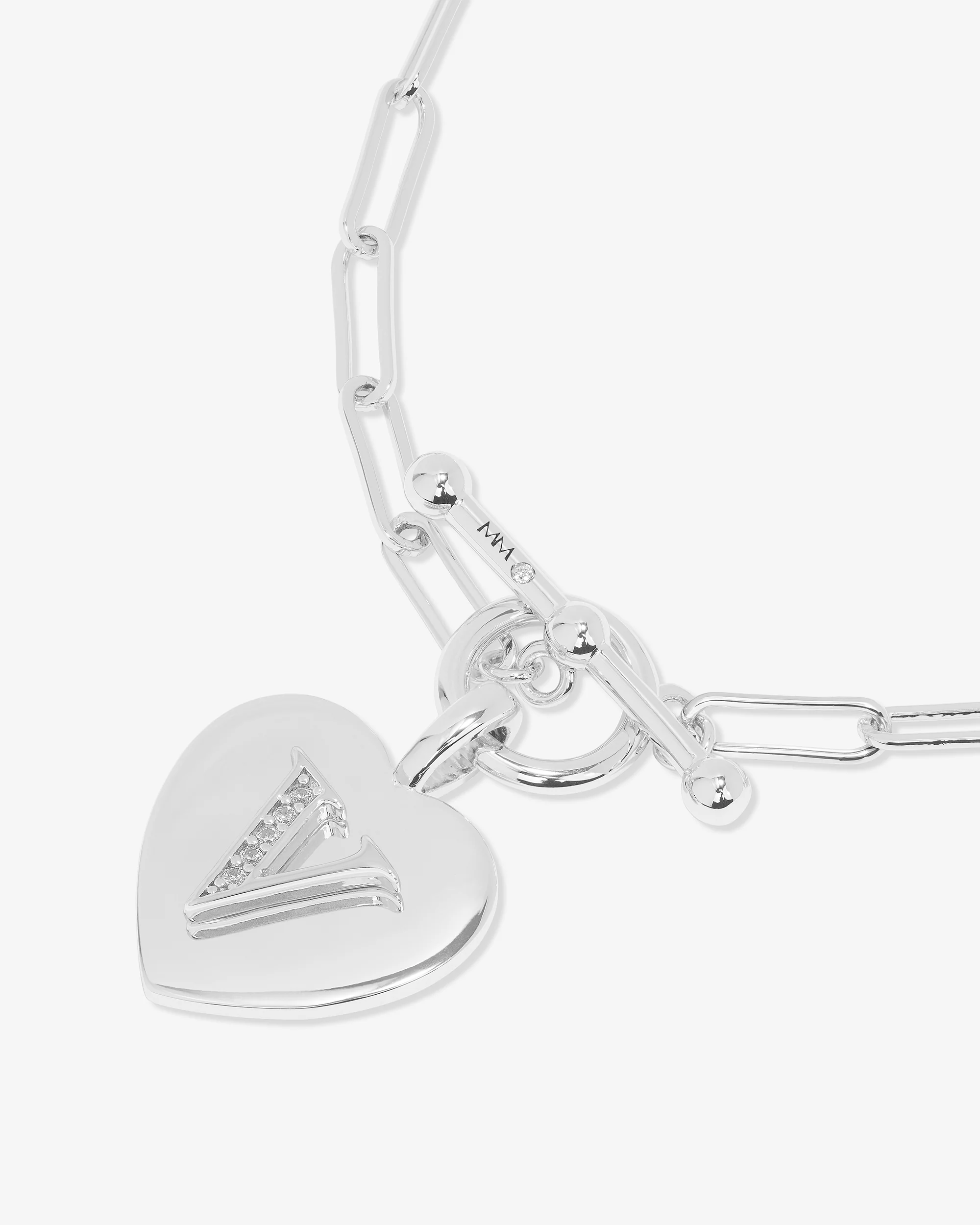Love Letters Charm Bracelet - Silver|White Diamondettes - Image 49
