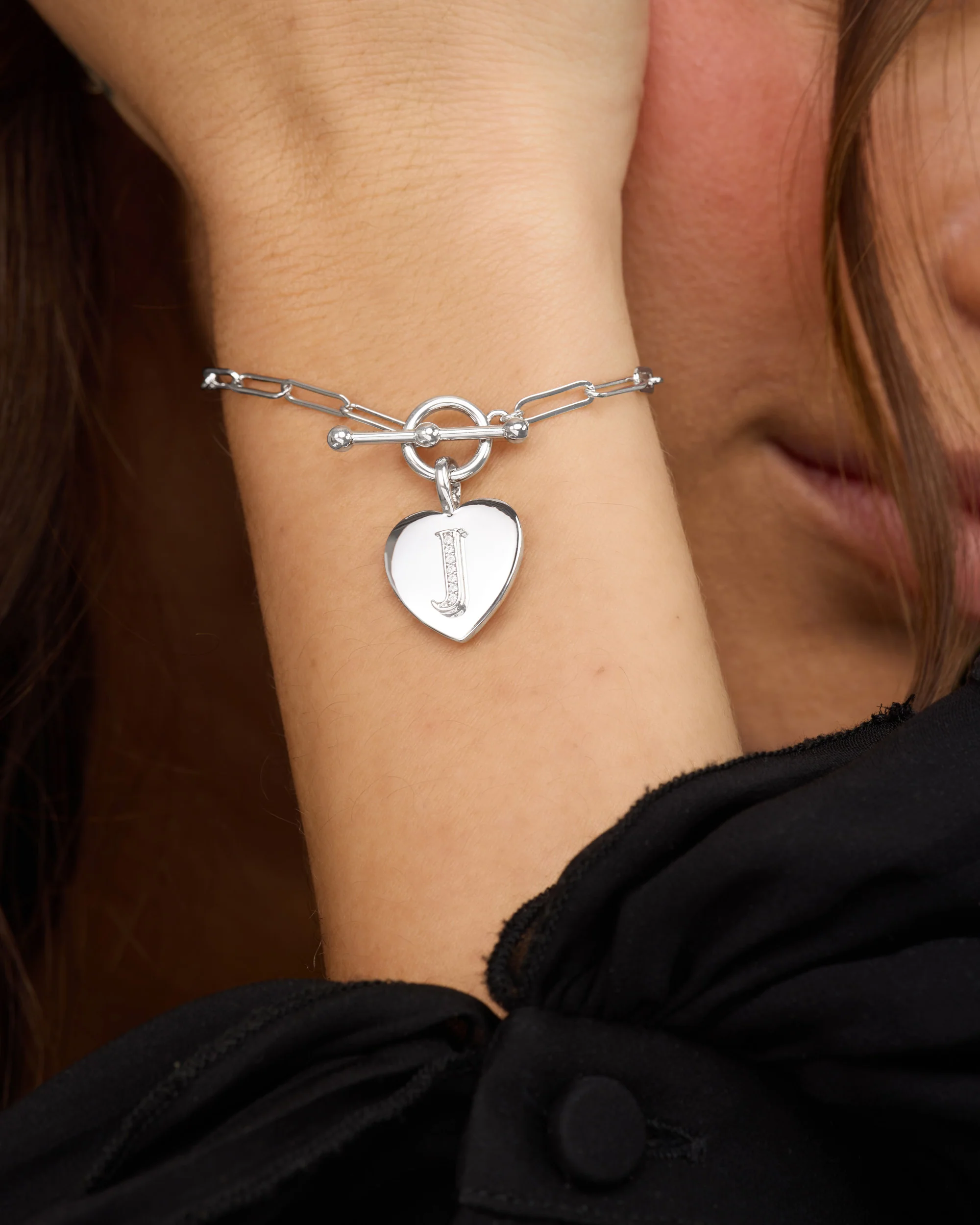 Love Letters Charm Bracelet - Silver|White Diamondettes - Image 54