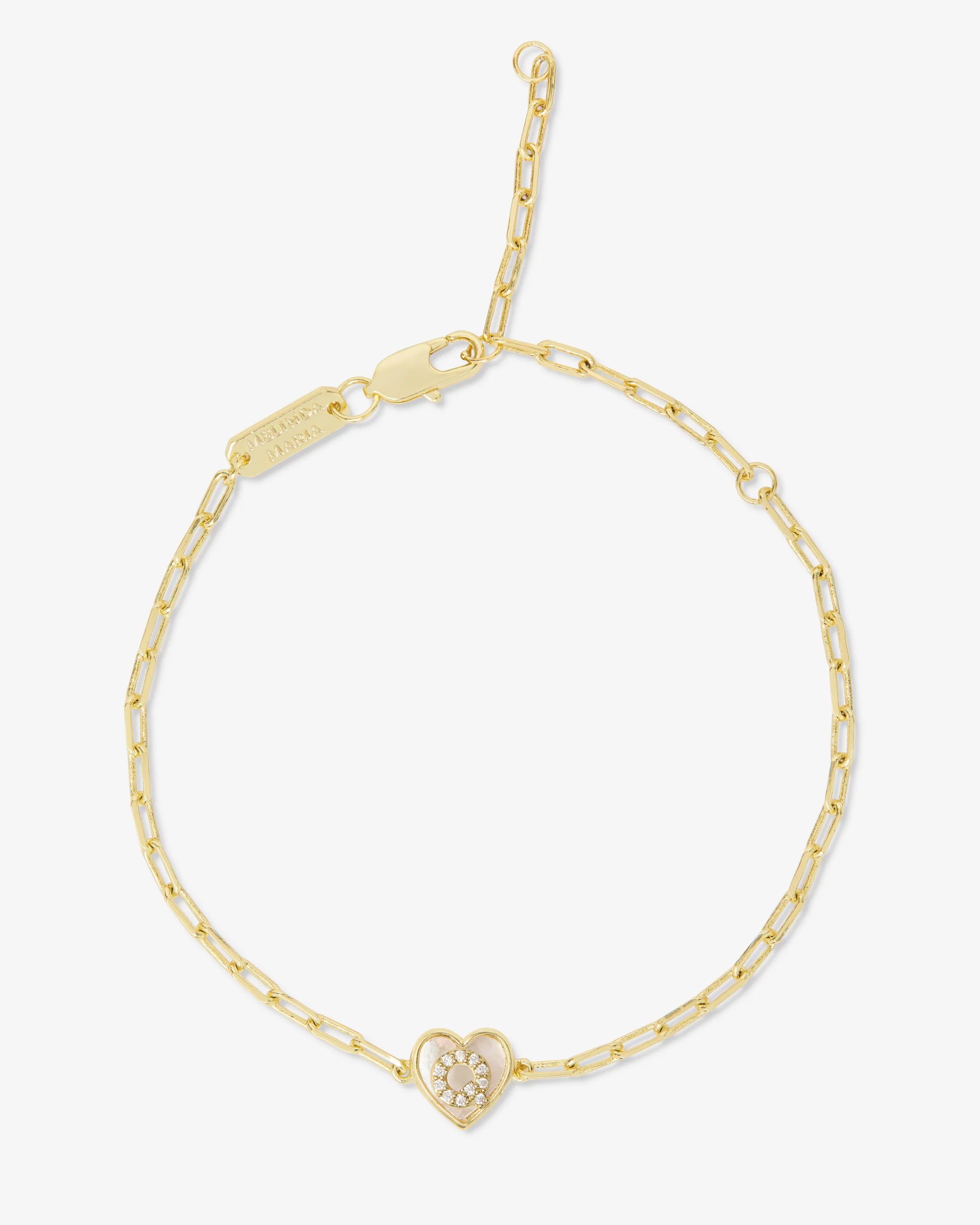 Love Letters Heart Bracelet - Gold|White Diamondettes - Image 17