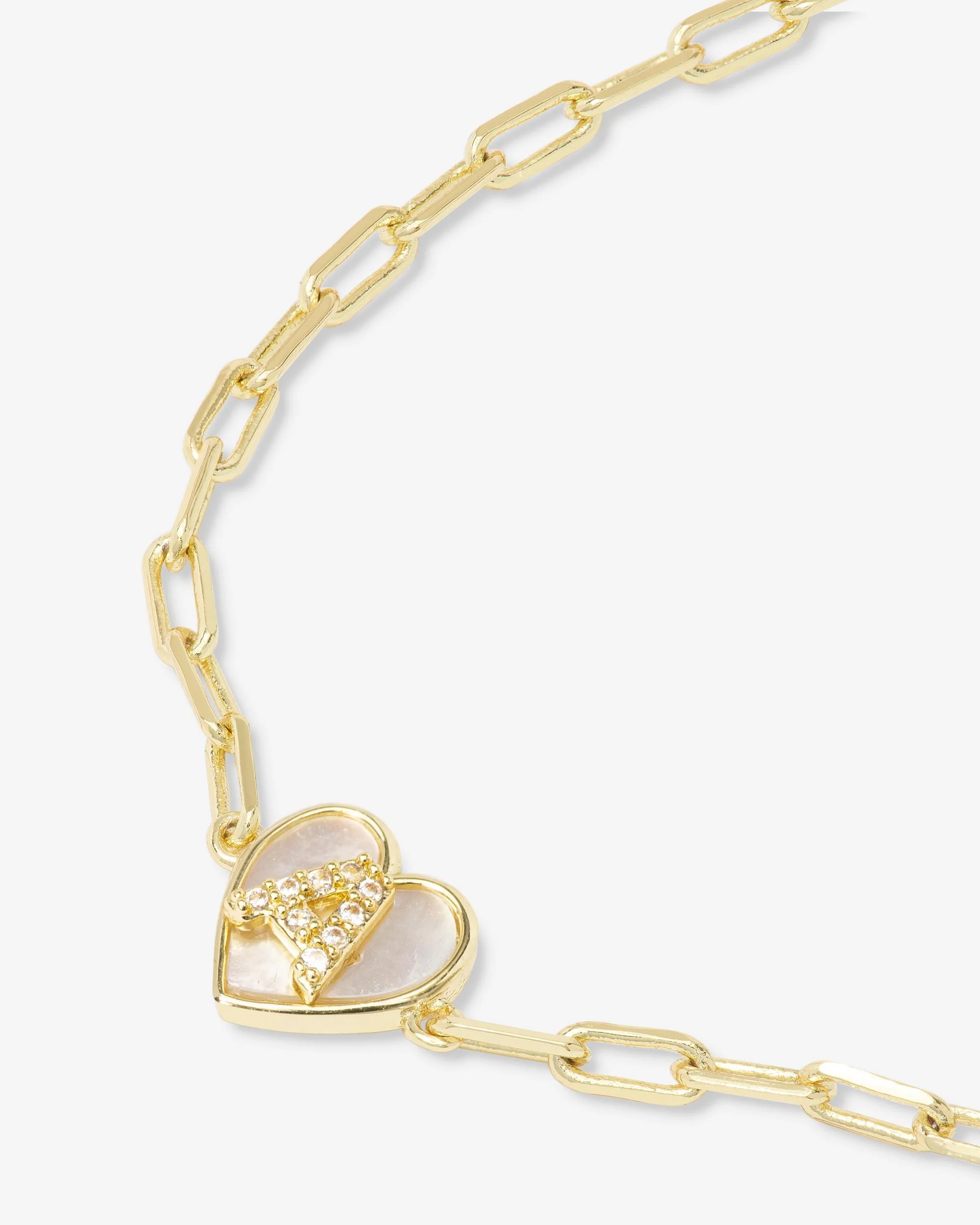 Love Letters Heart Bracelet - Gold|White Diamondettes - Image 28