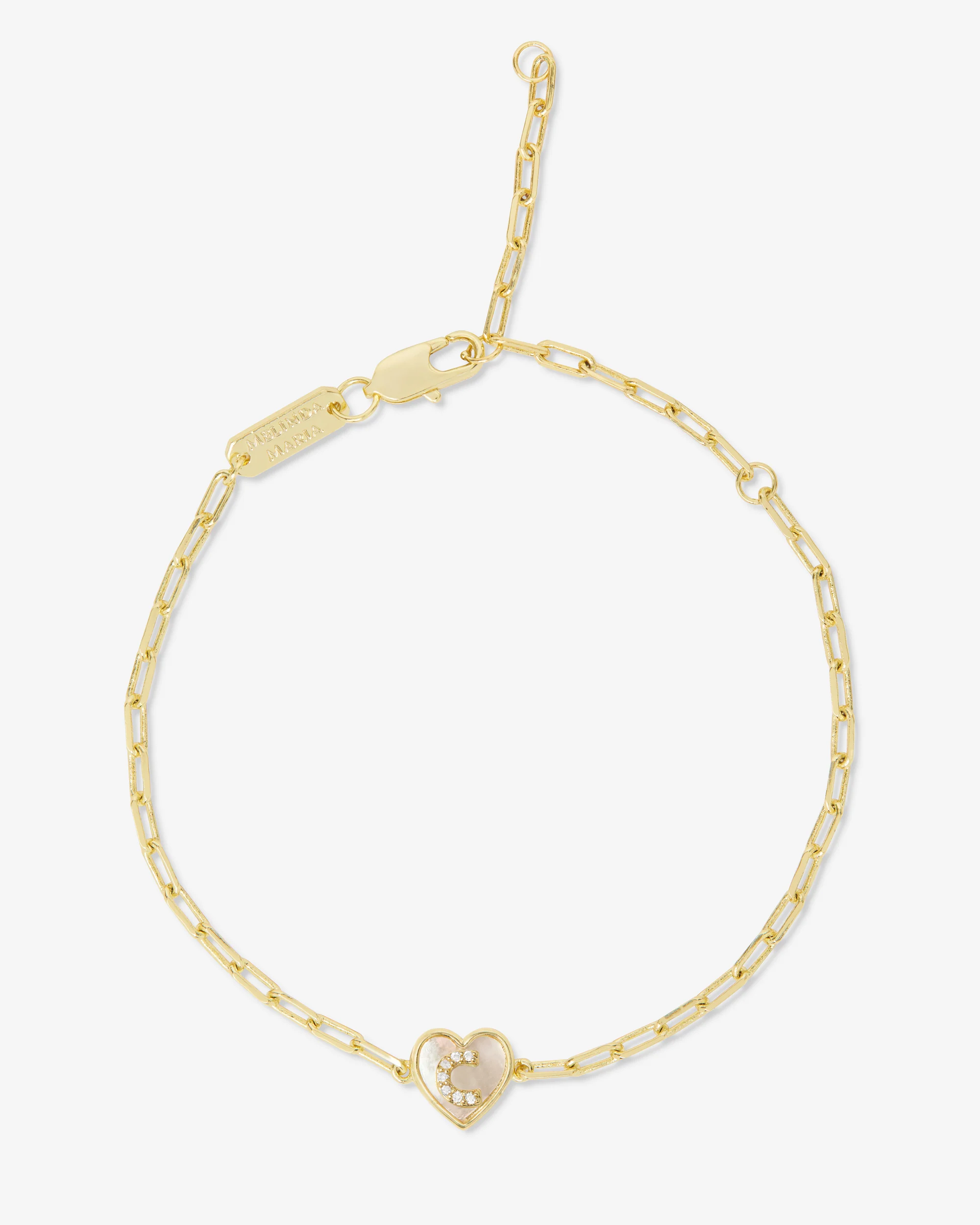 Love Letters Heart Bracelet - Gold|White Diamondettes - Image 3