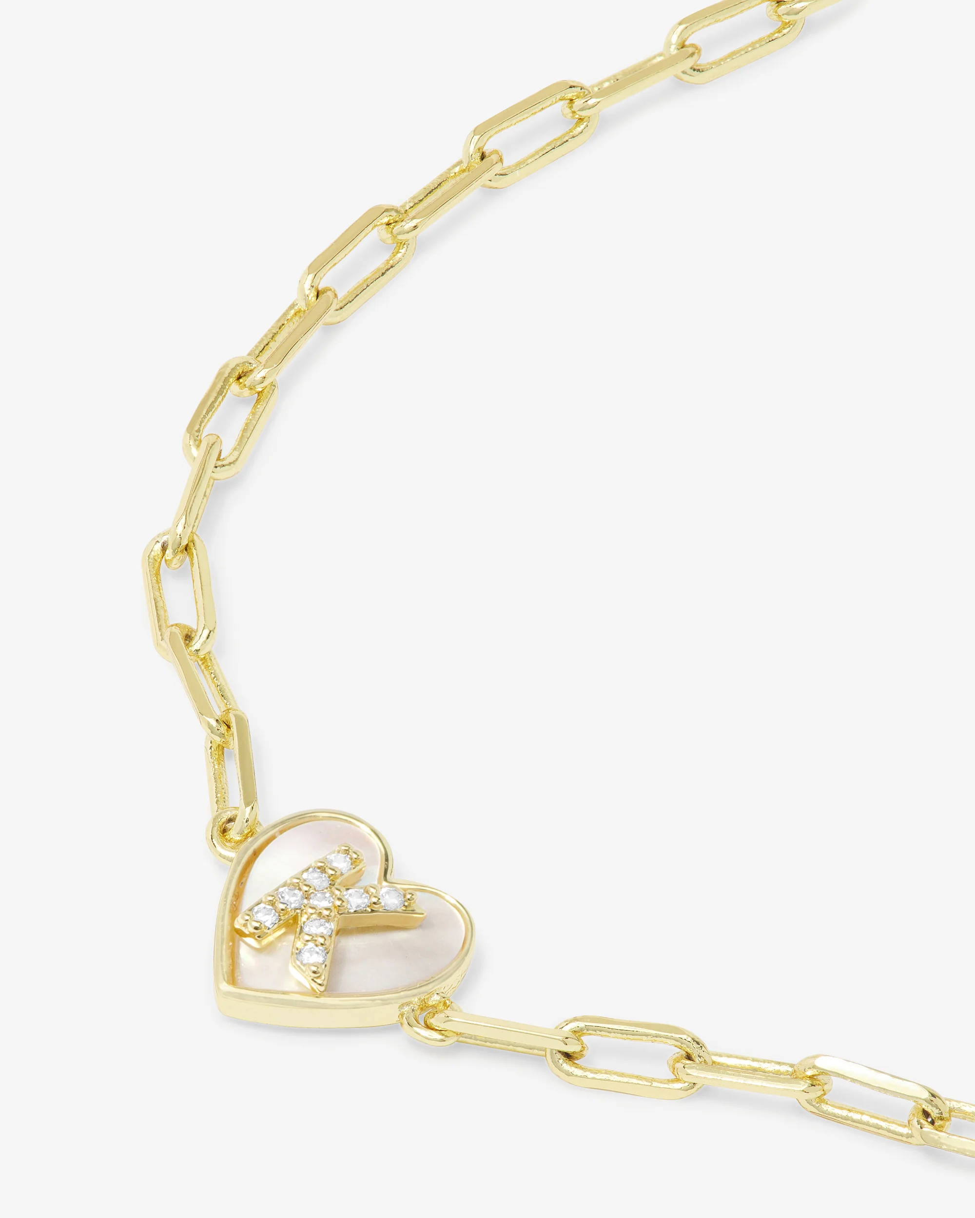 Love Letters Heart Bracelet - Gold|White Diamondettes - Image 38