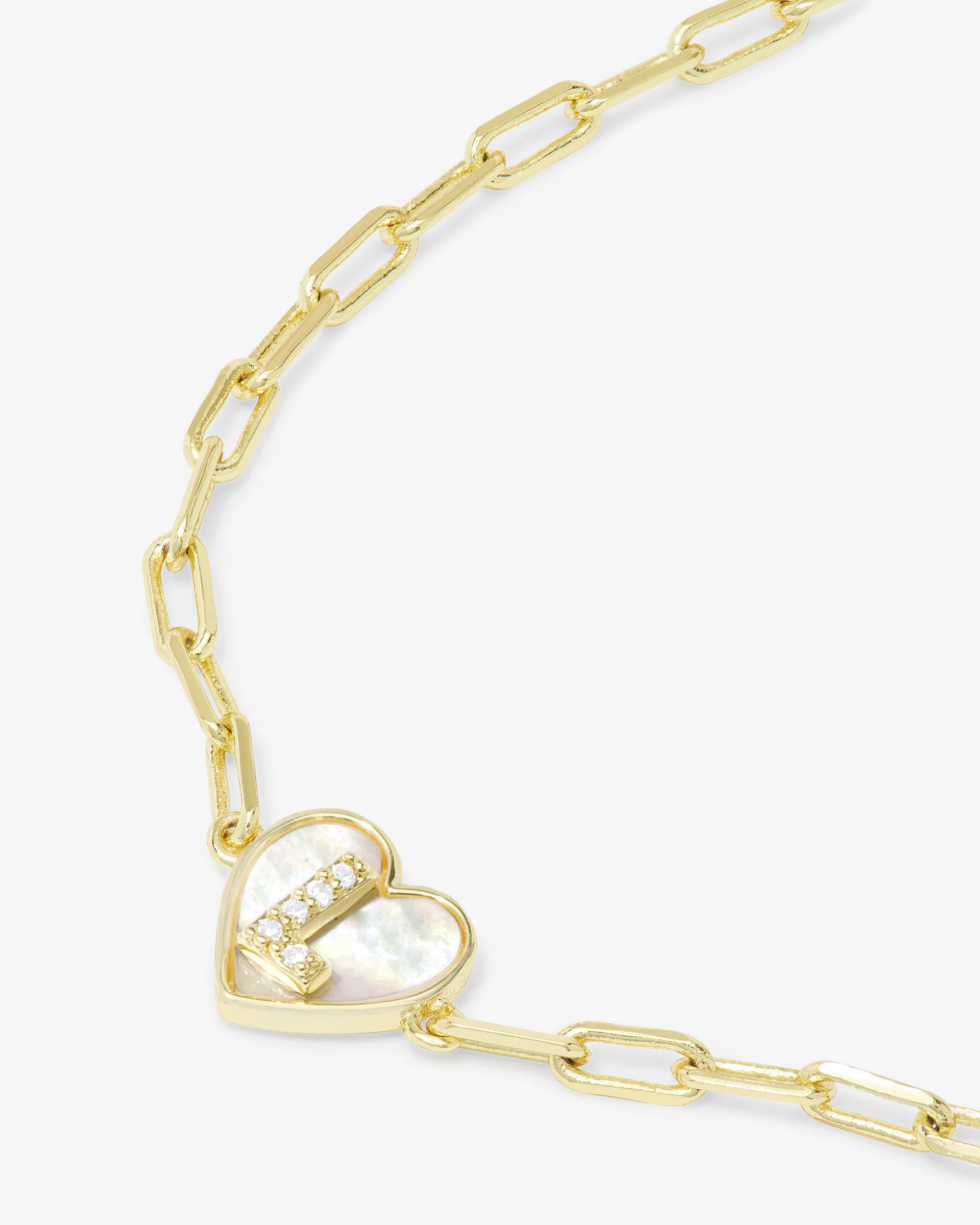 Love Letters Heart Bracelet - Gold|White Diamondettes - Image 39