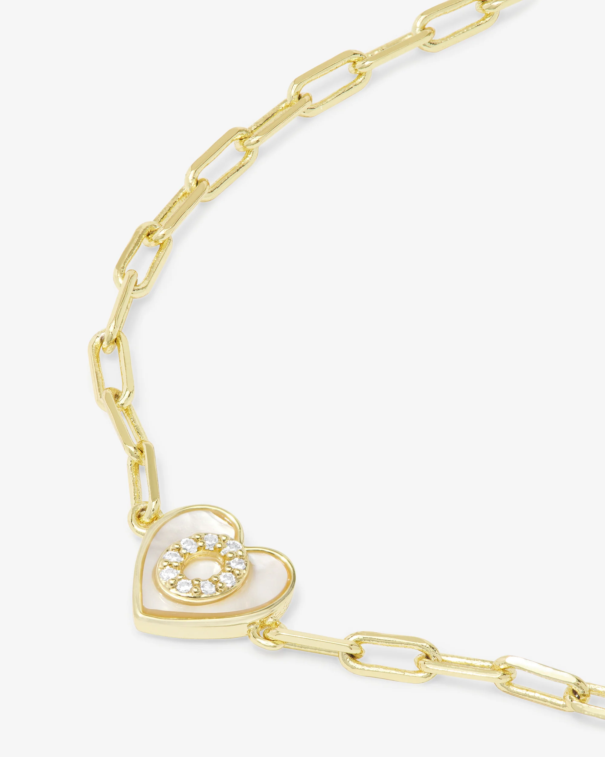 Love Letters Heart Bracelet - Gold|White Diamondettes - Image 42