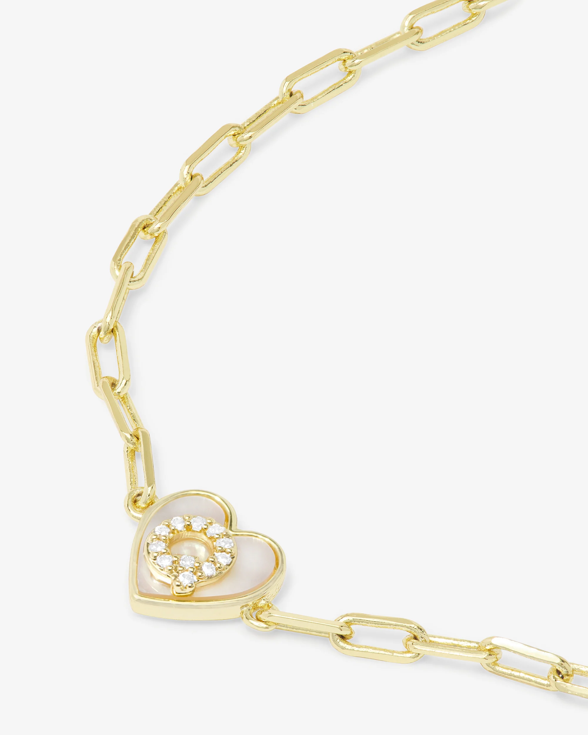 Love Letters Heart Bracelet - Gold|White Diamondettes - Image 44