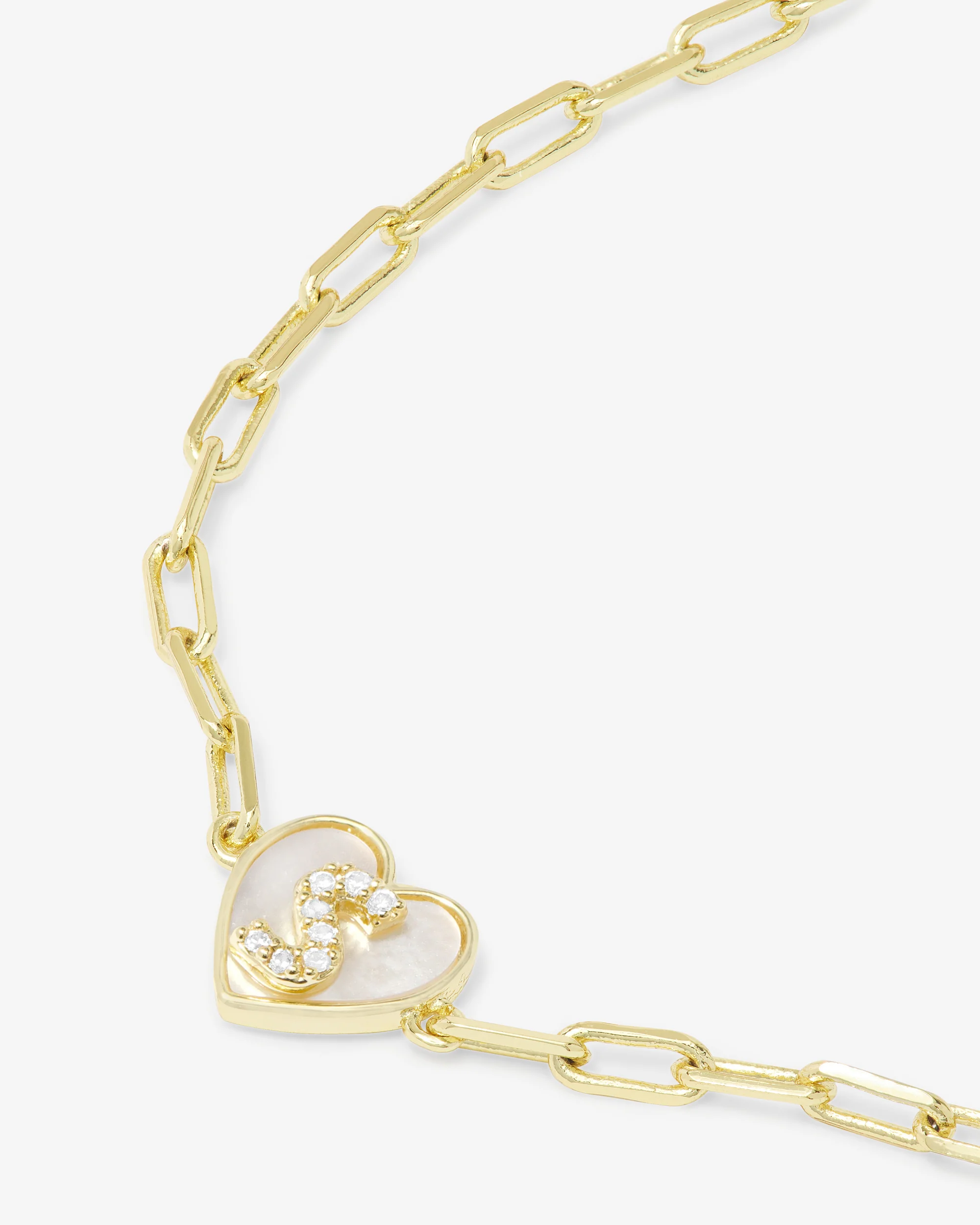 Love Letters Heart Bracelet - Gold|White Diamondettes - Image 46
