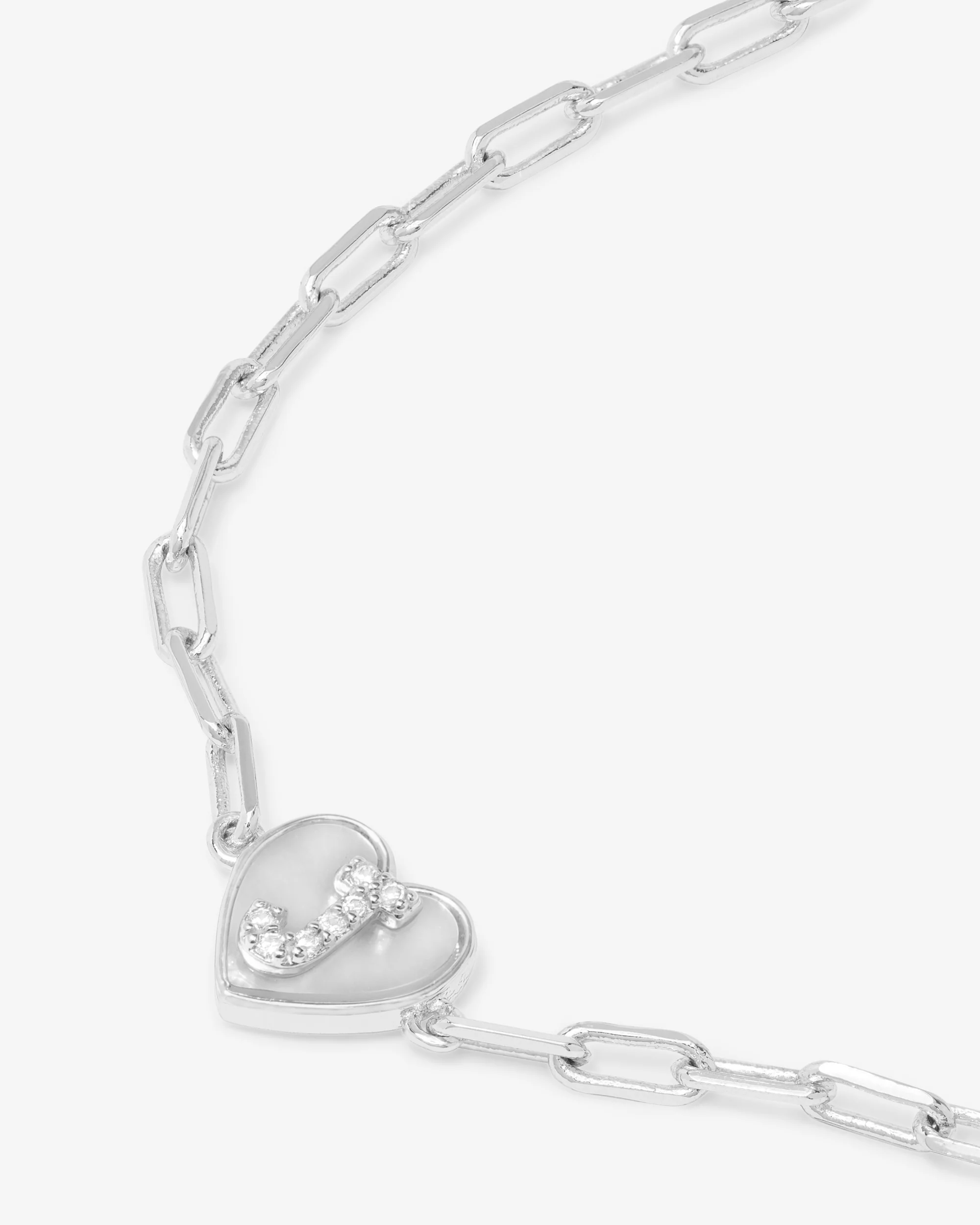 Love Letters Heart Bracelet - Silver|White Diamondettes - Image 37