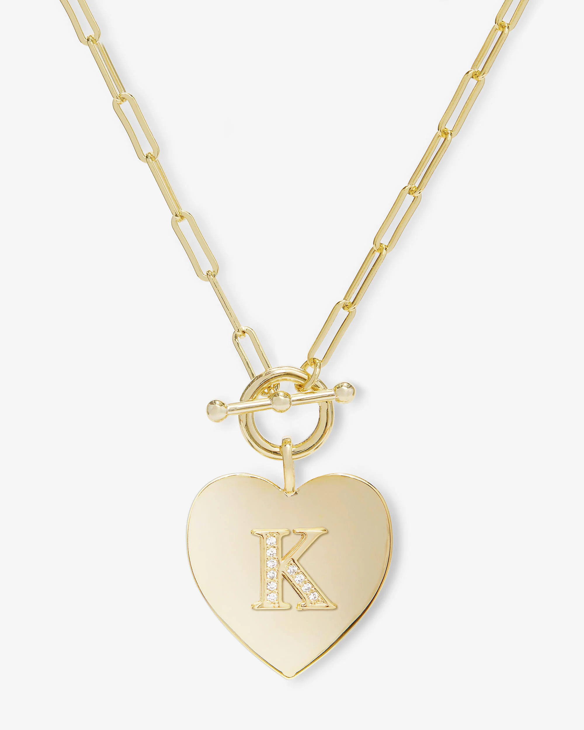 Love Letters Heart Necklace - Gold|White Diamondettes - Image 11