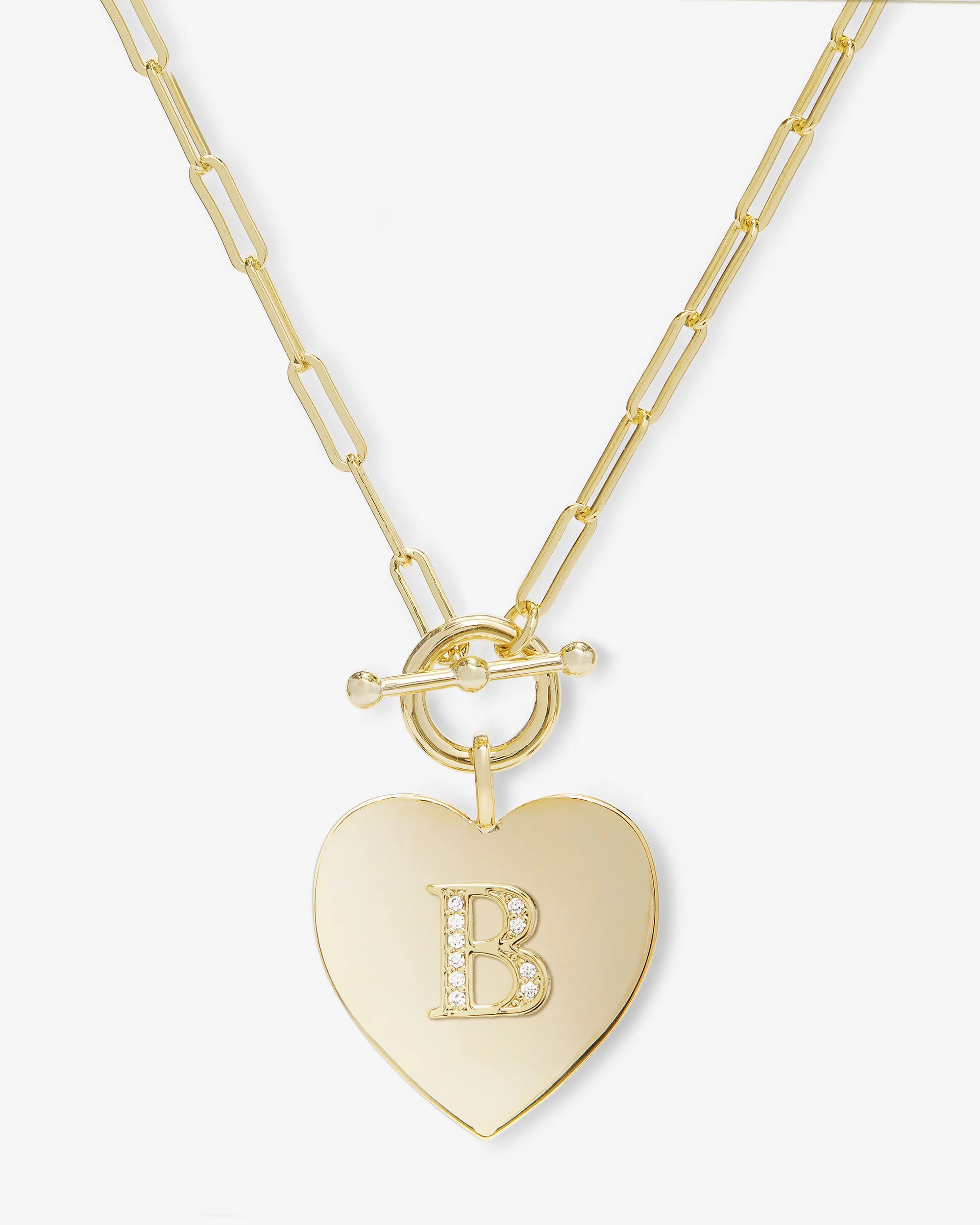 Love Letters Heart Necklace - Gold|White Diamondettes - Image 2