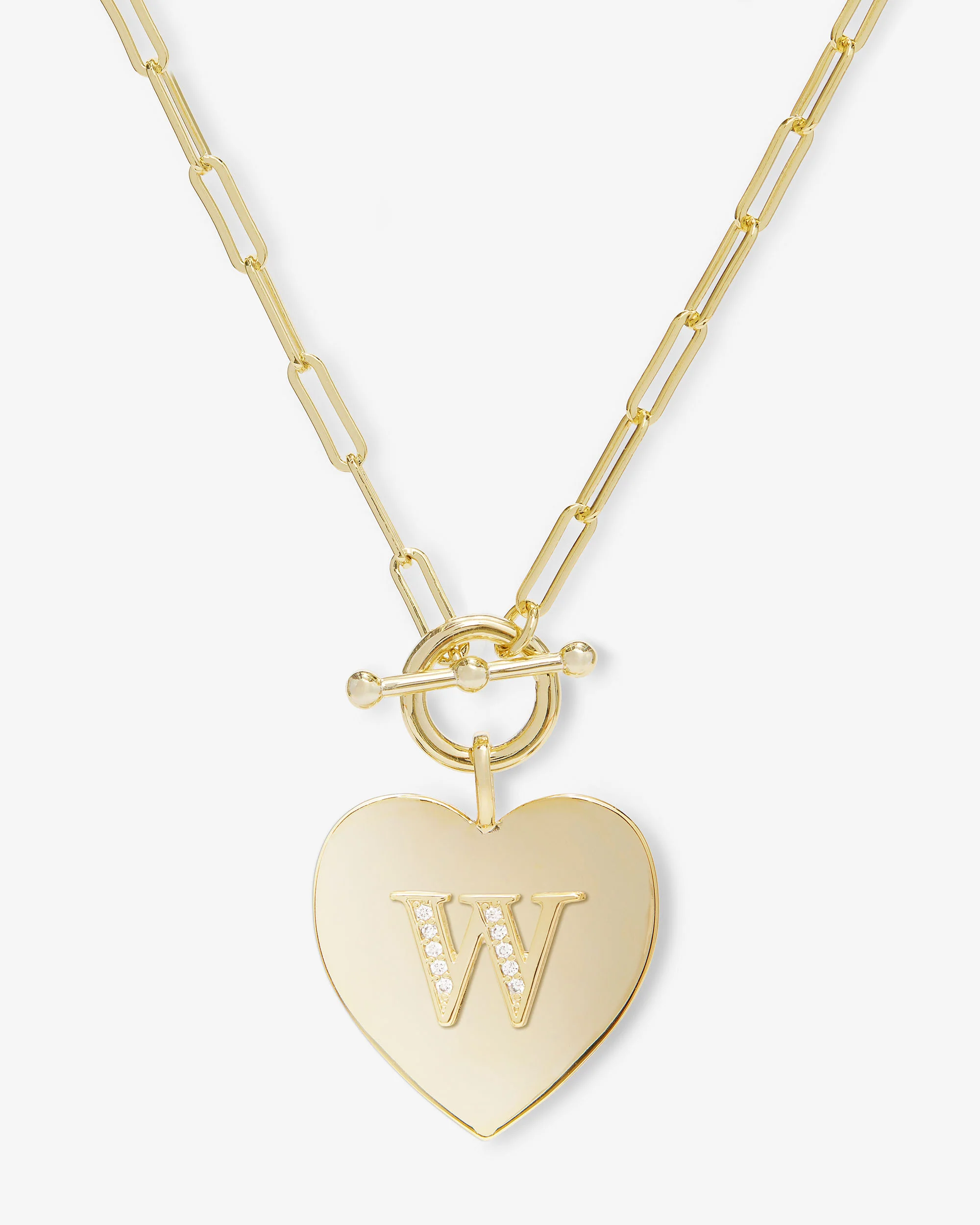 Love Letters Heart Necklace - Gold|White Diamondettes - Image 23