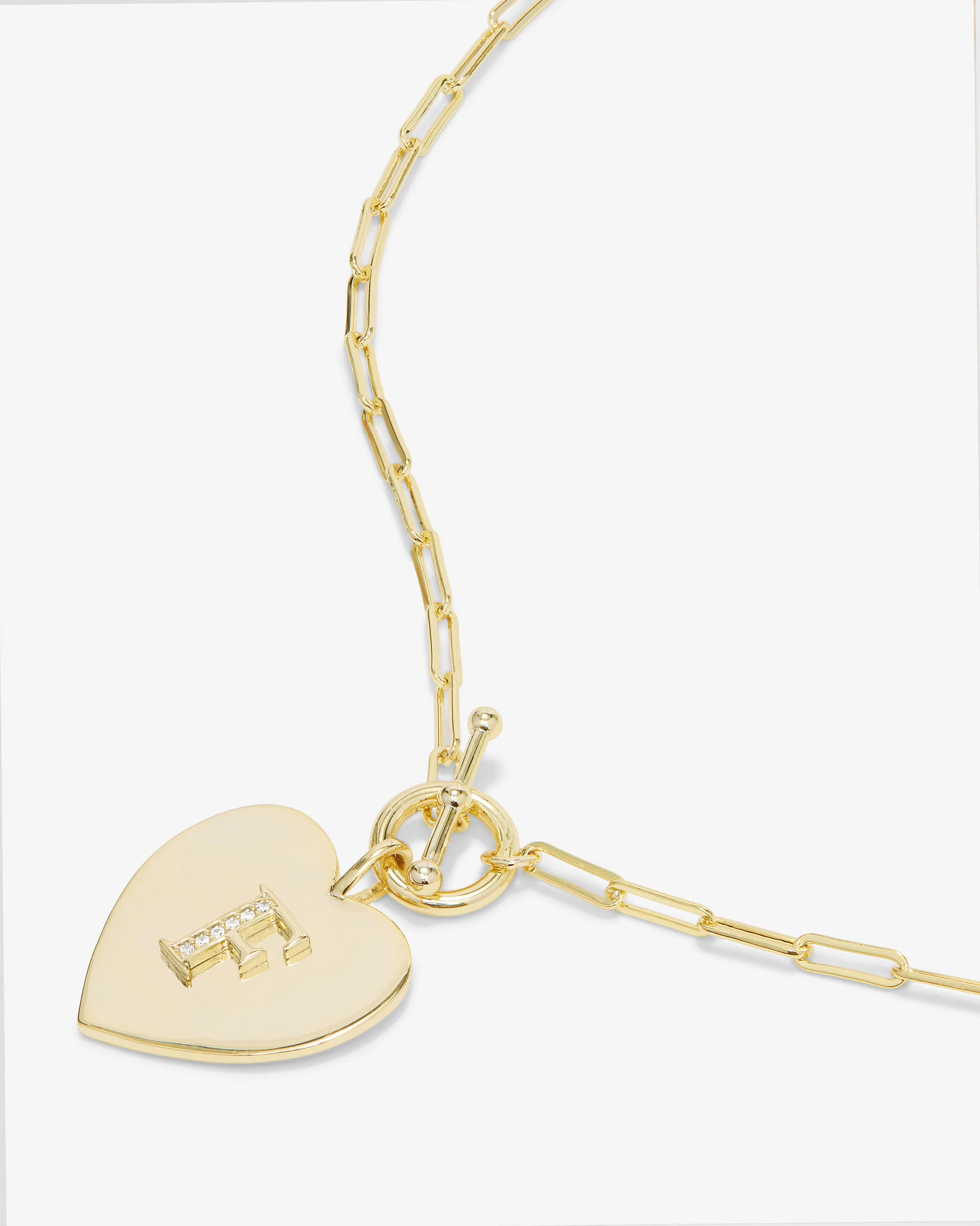 Love Letters Heart Necklace - Gold|White Diamondettes - Image 33