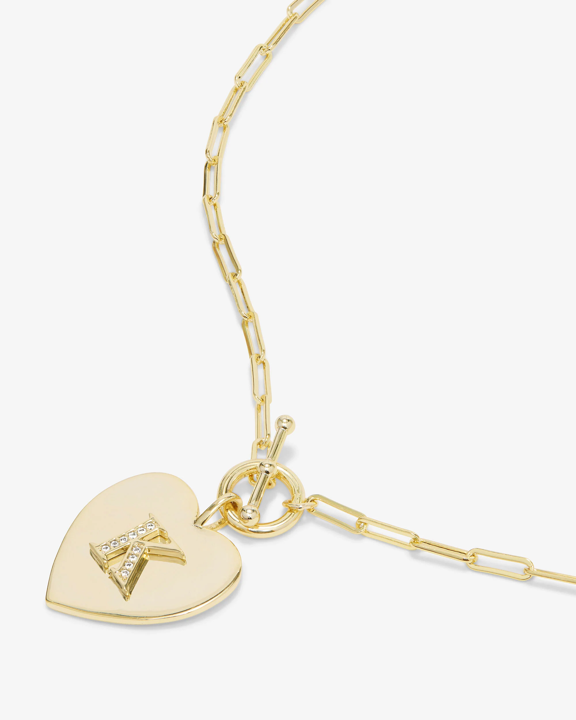 Love Letters Heart Necklace - Gold|White Diamondettes - Image 38