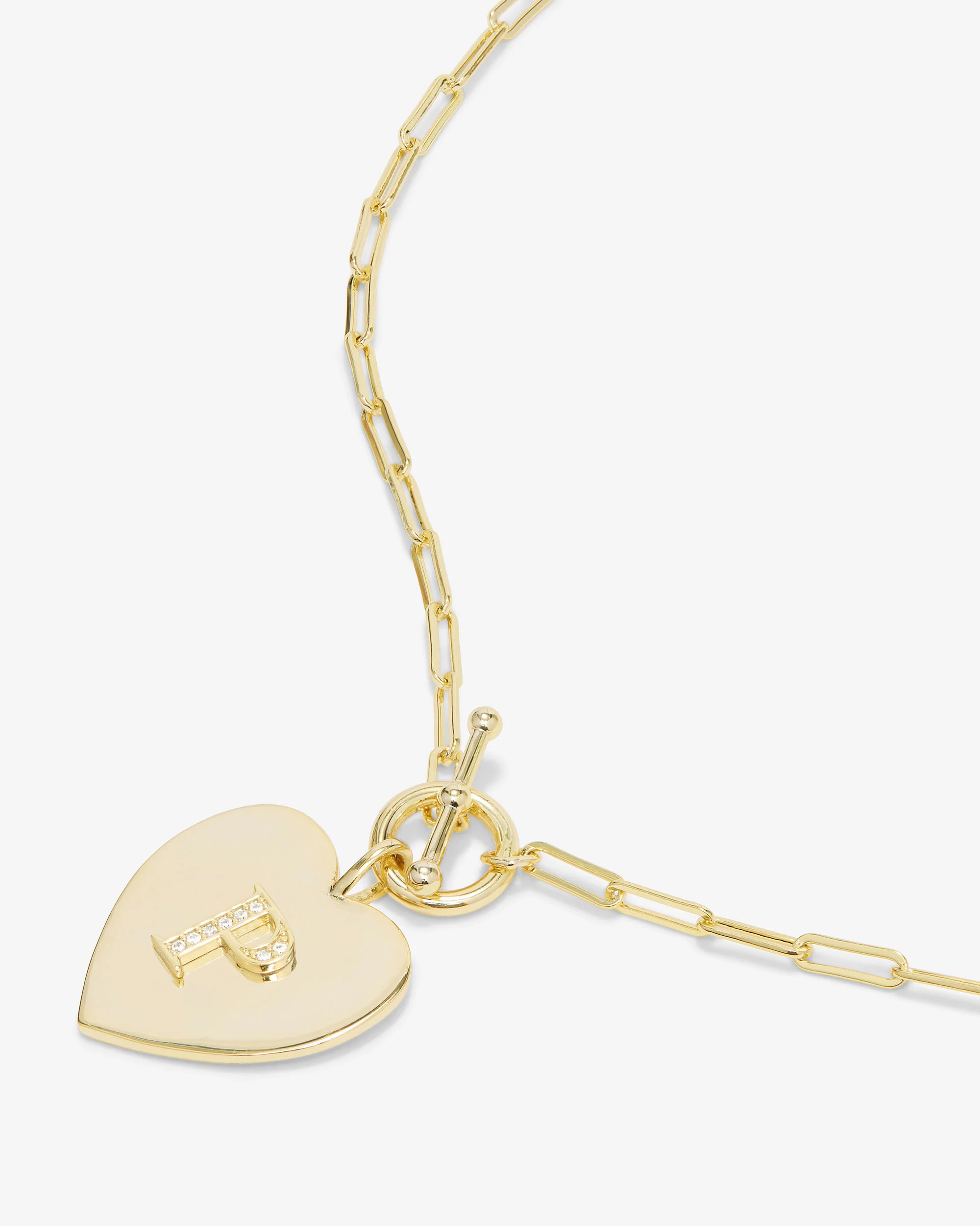 Love Letters Heart Necklace - Gold|White Diamondettes - Image 43