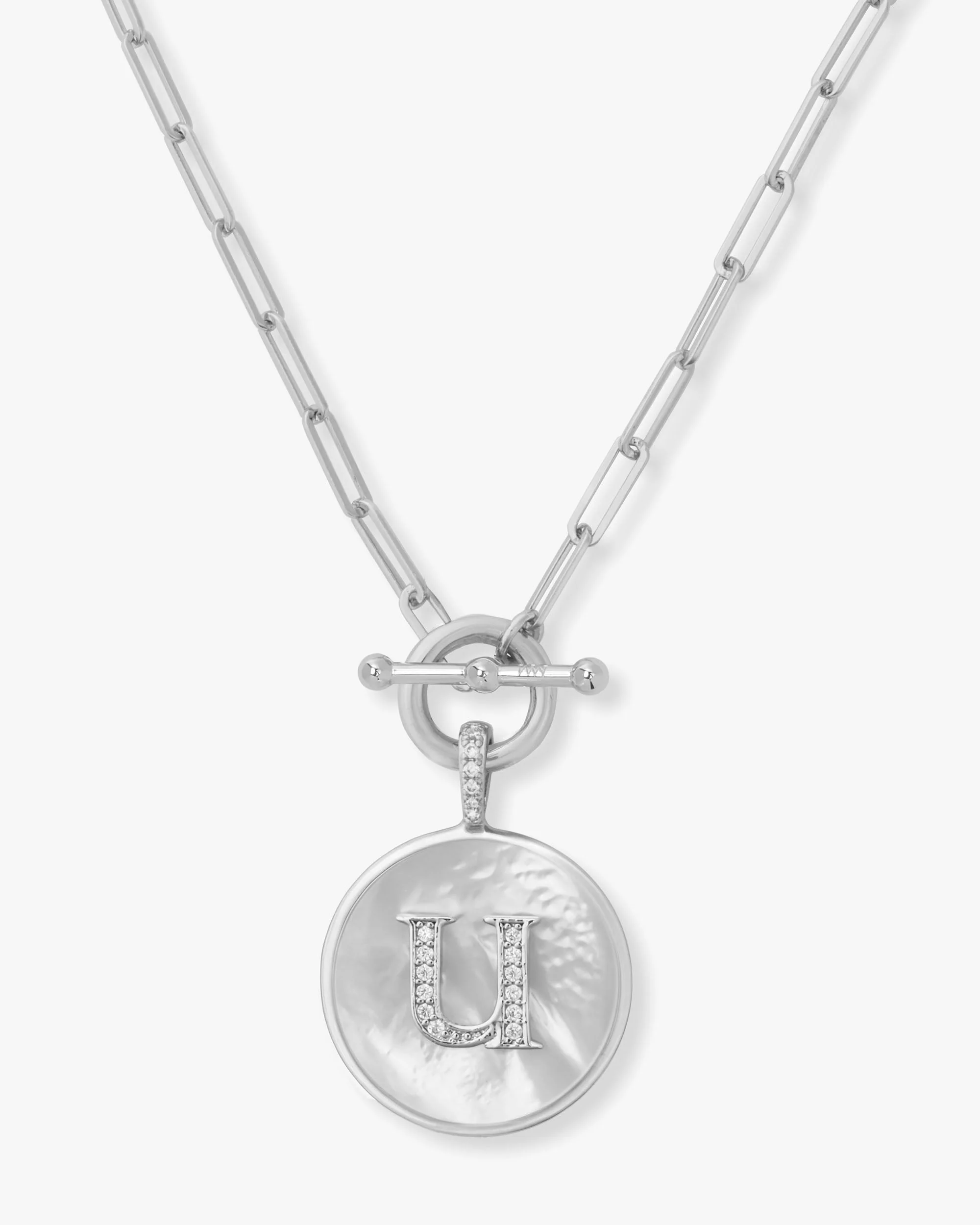 Love Letters Medallion Necklace 24mm - Silver - Image 21