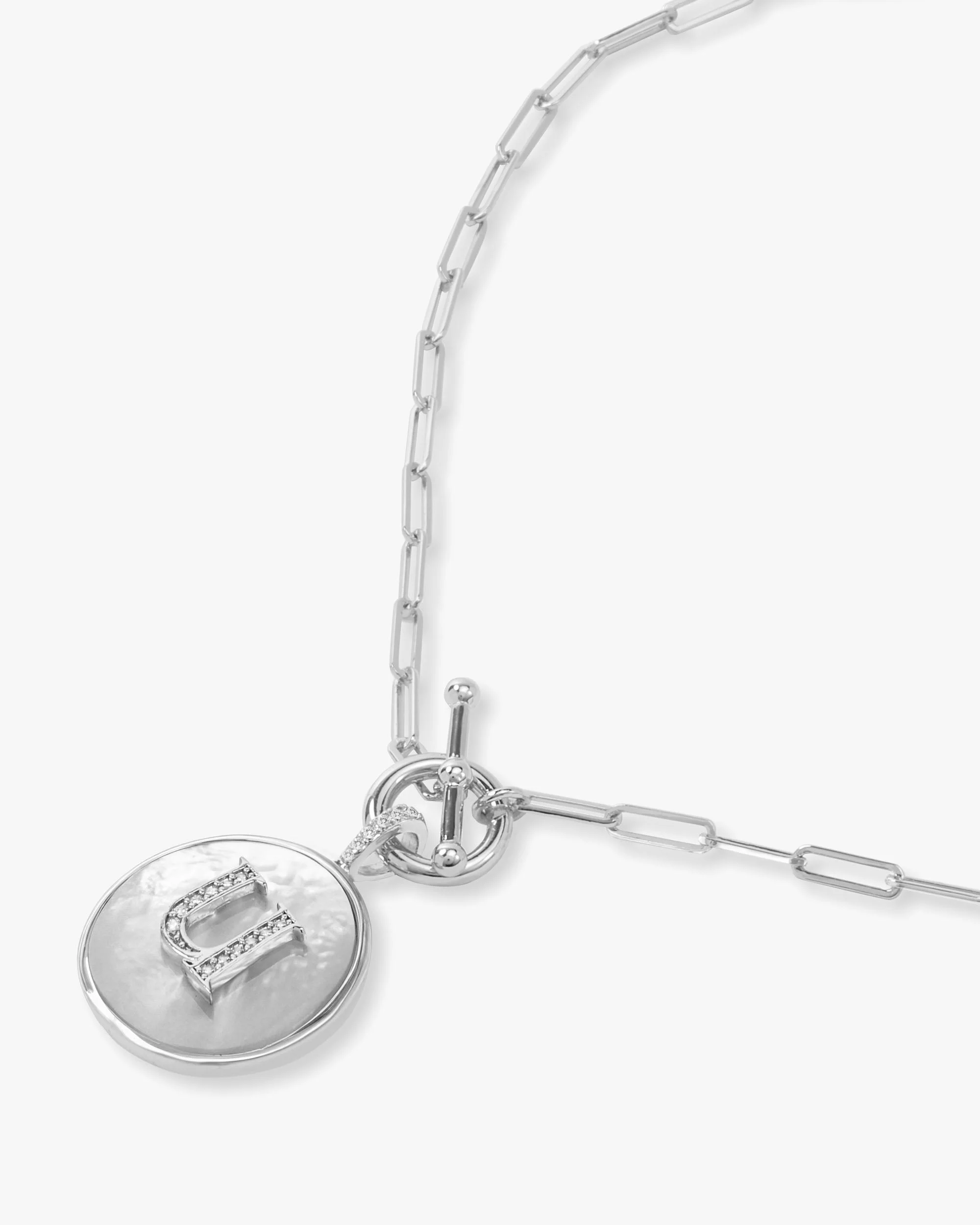 Love Letters Medallion Necklace 24mm - Silver - Image 48
