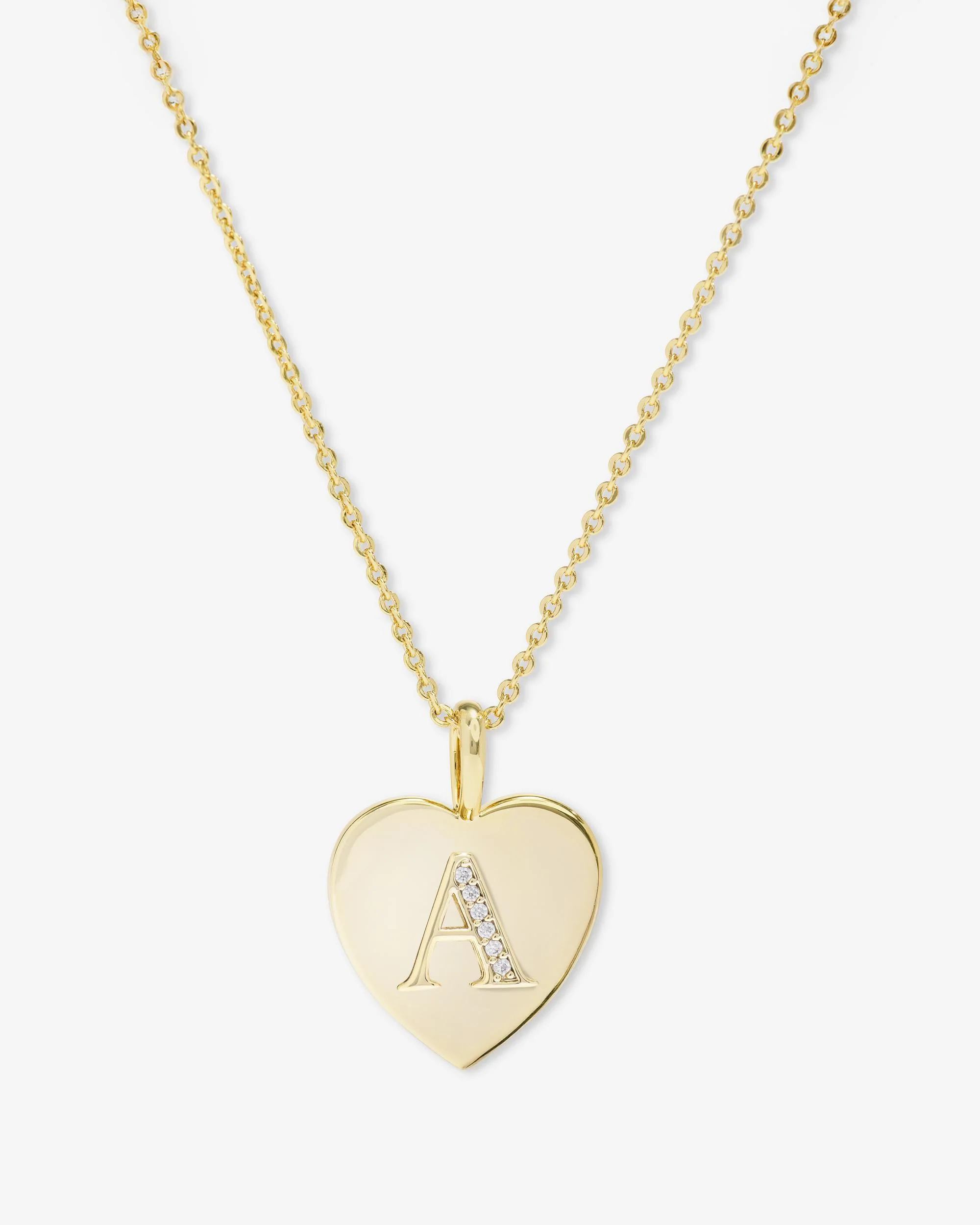 Love Letters Pendant Necklace - Gold|White Diamondettes