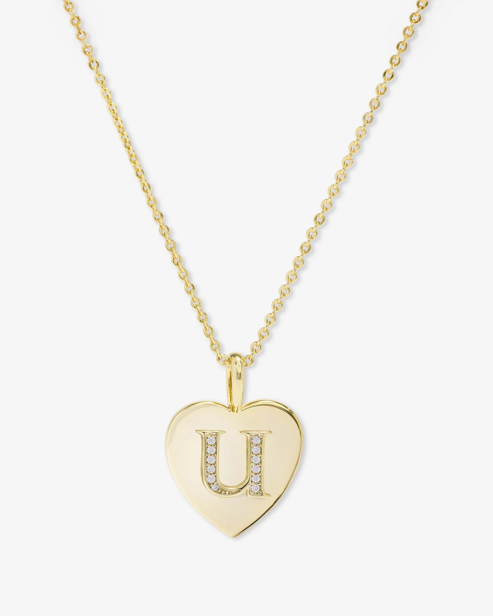 Love Letters Pendant Necklace - Gold|White Diamondettes - Image 21