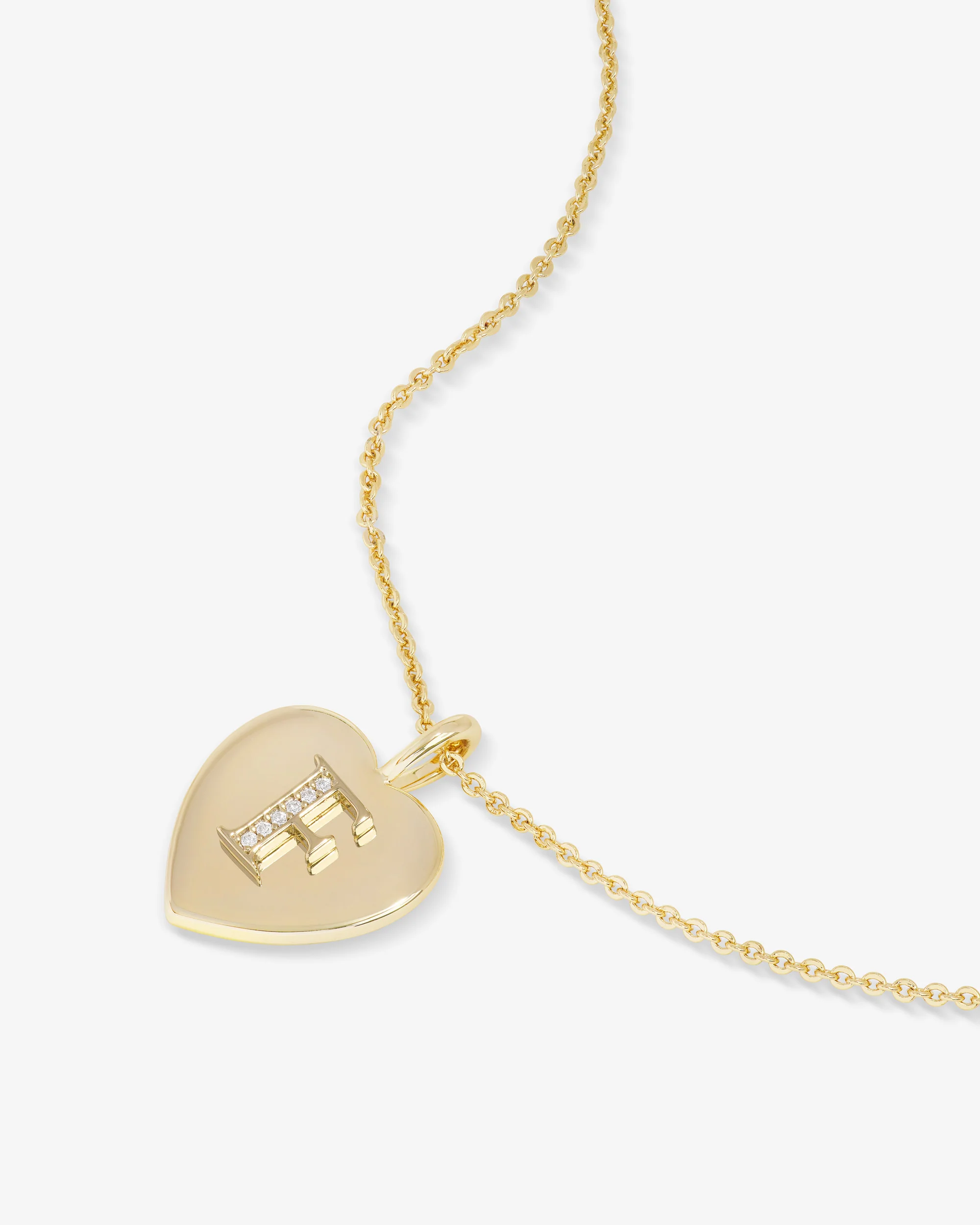 Love Letters Pendant Necklace - Gold|White Diamondettes - Image 33