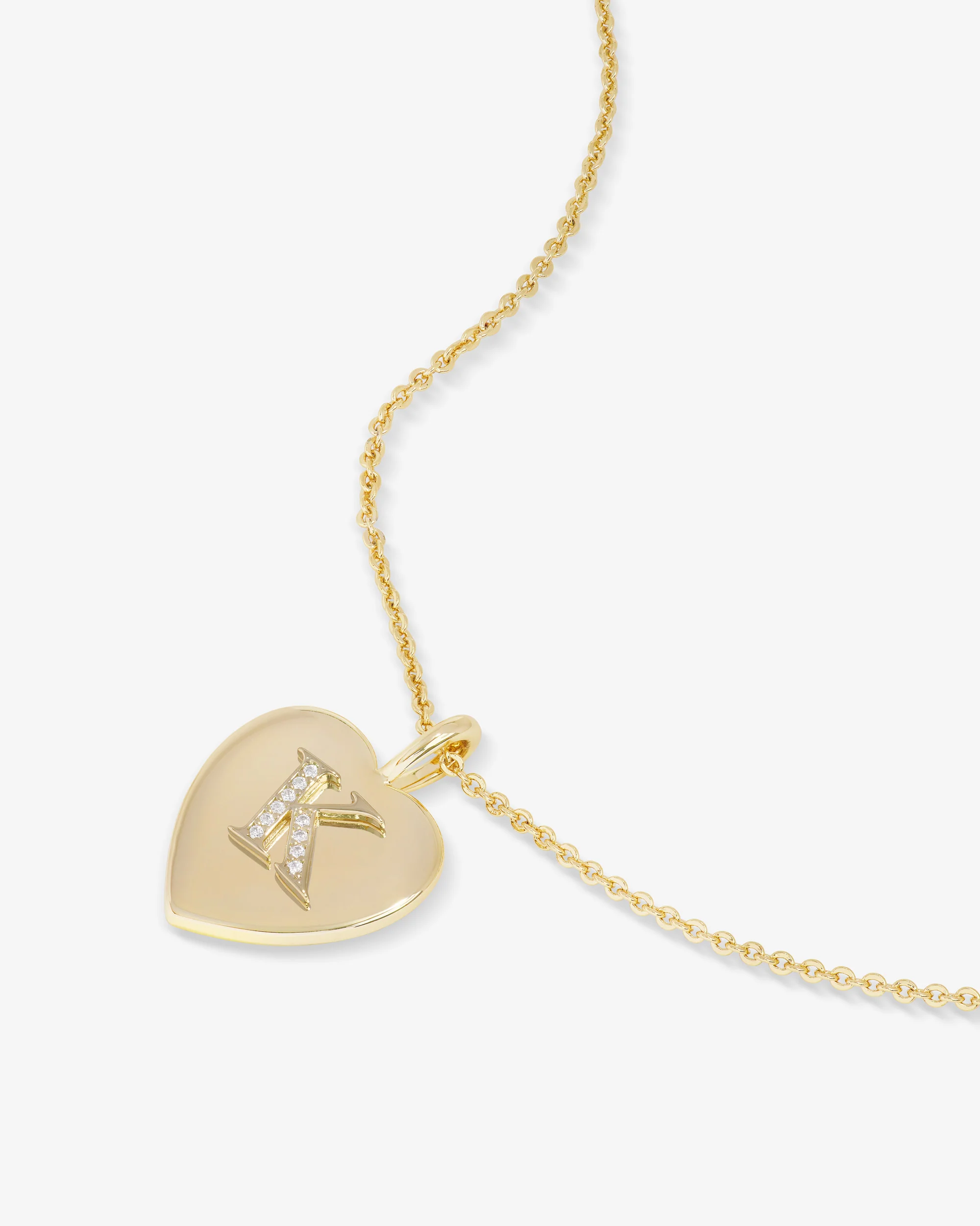 Love Letters Pendant Necklace - Gold|White Diamondettes - Image 38