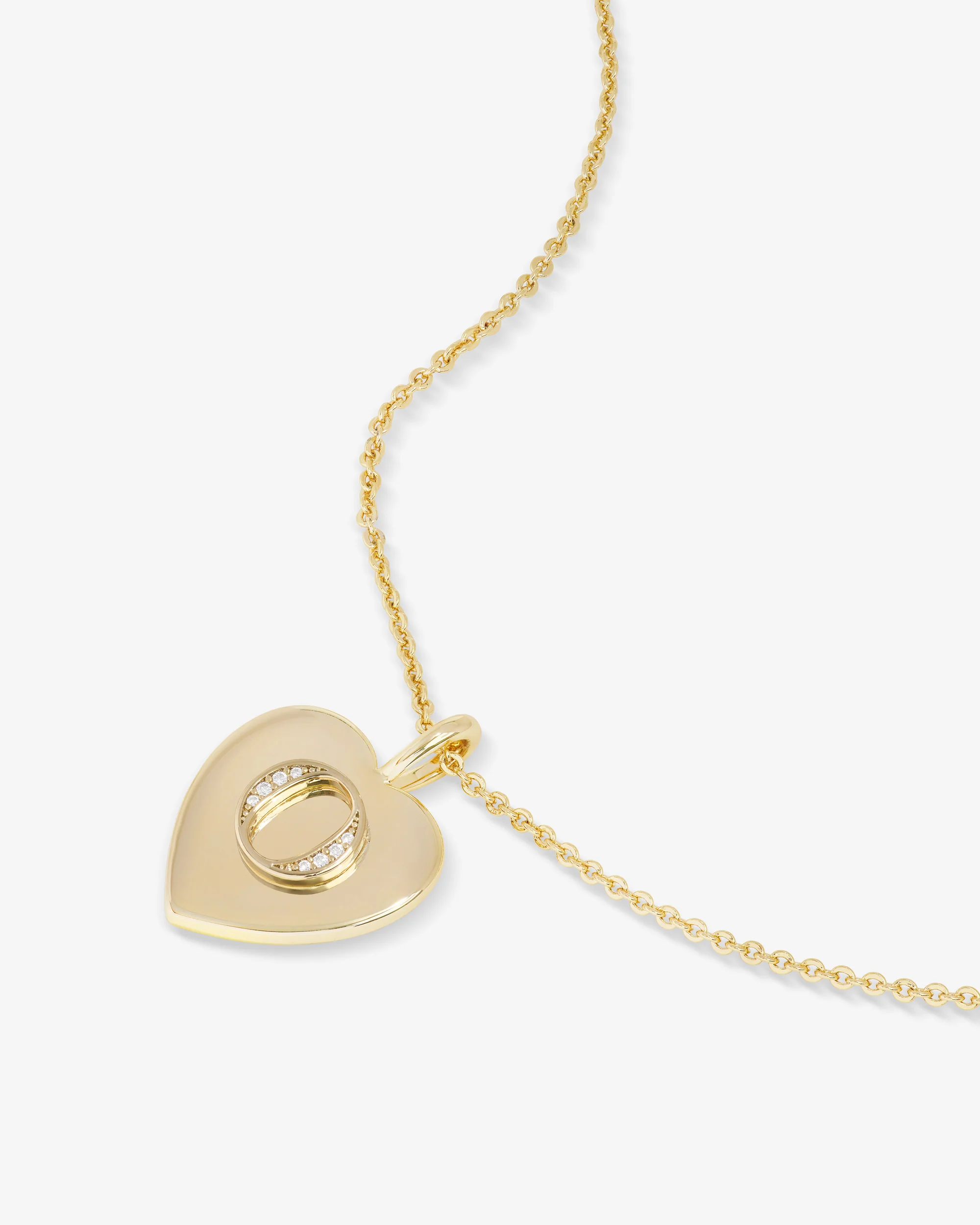 Love Letters Pendant Necklace - Gold|White Diamondettes - Image 42