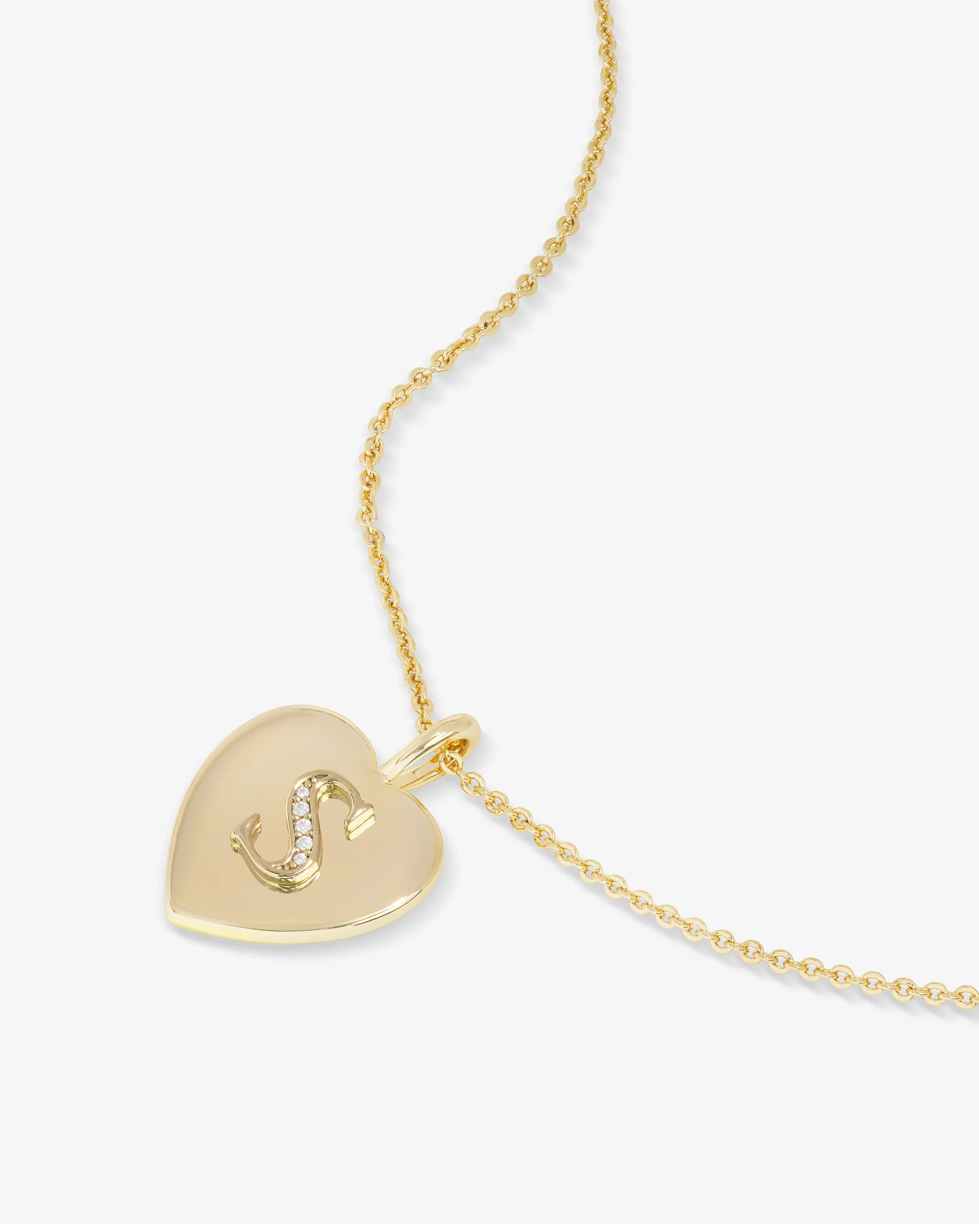 Love Letters Pendant Necklace - Gold|White Diamondettes - Image 46