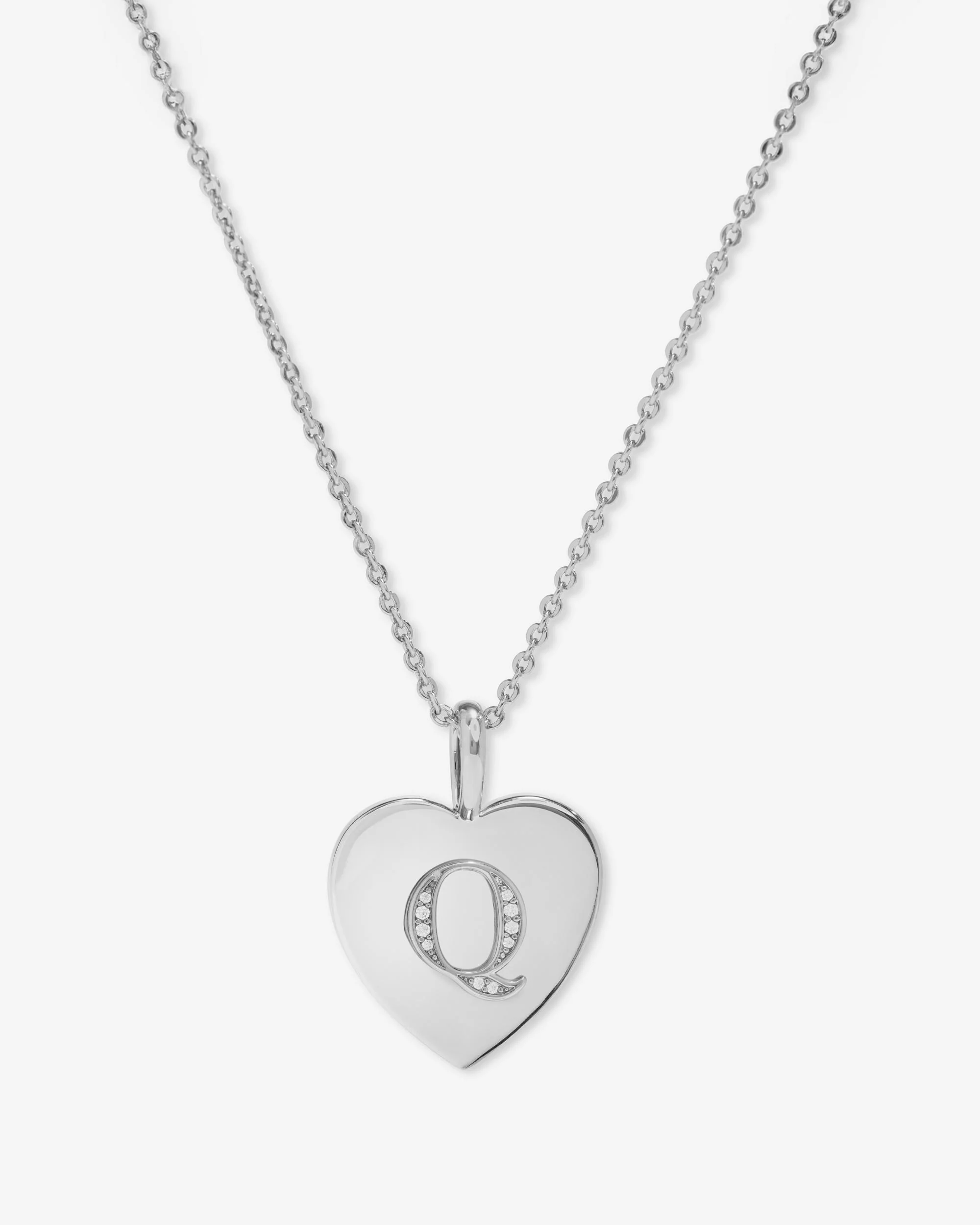 Love Letters Pendant Necklace - Silver|White Diamondettes - Image 17