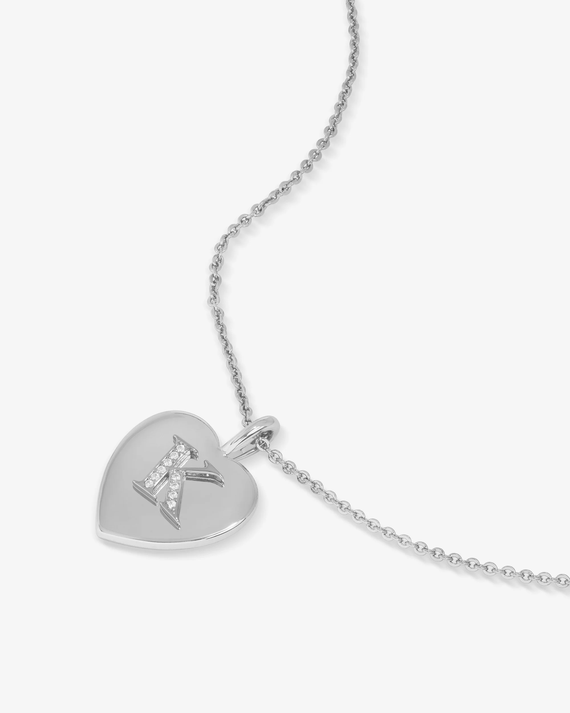Love Letters Pendant Necklace - Silver|White Diamondettes - Image 38