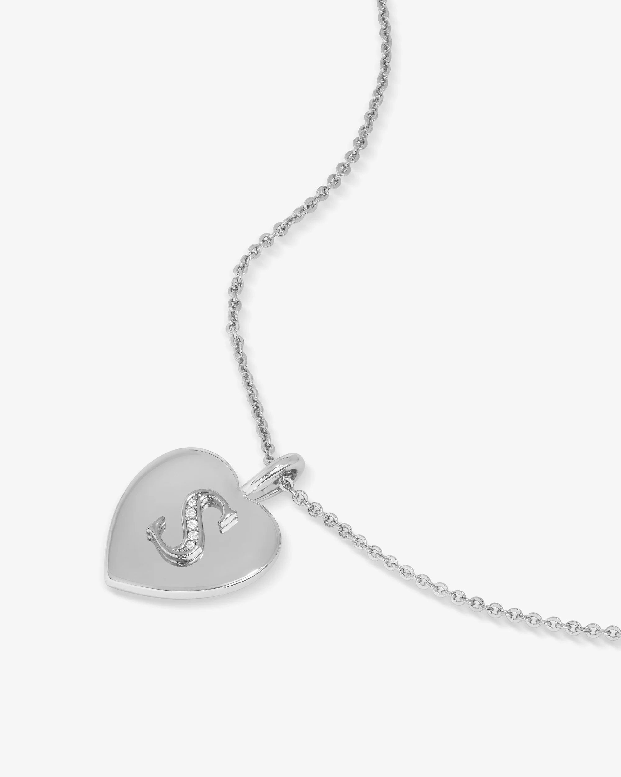 Love Letters Pendant Necklace - Silver|White Diamondettes - Image 46