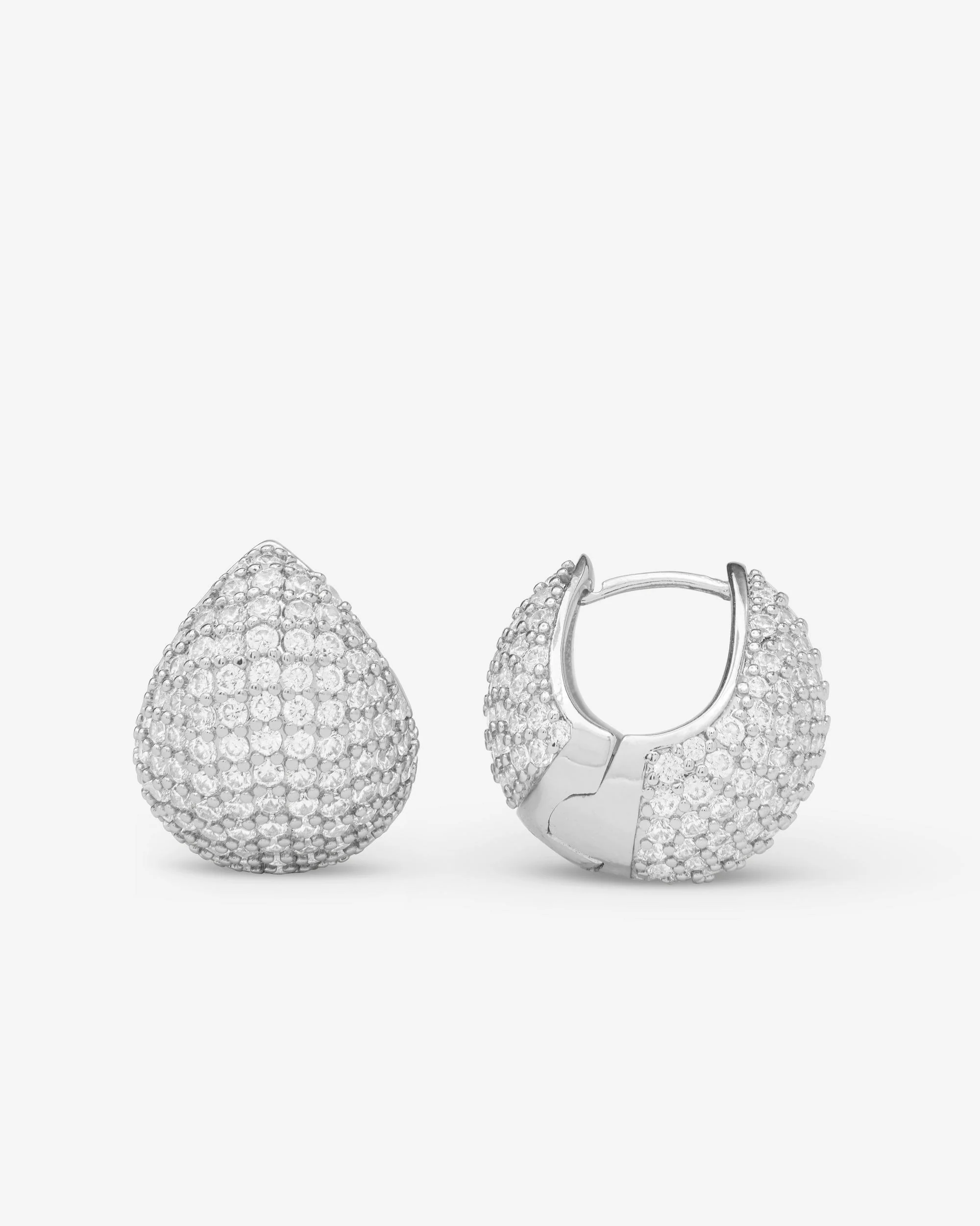 Norah Pavé Earrings - Silver|White Diamondettes