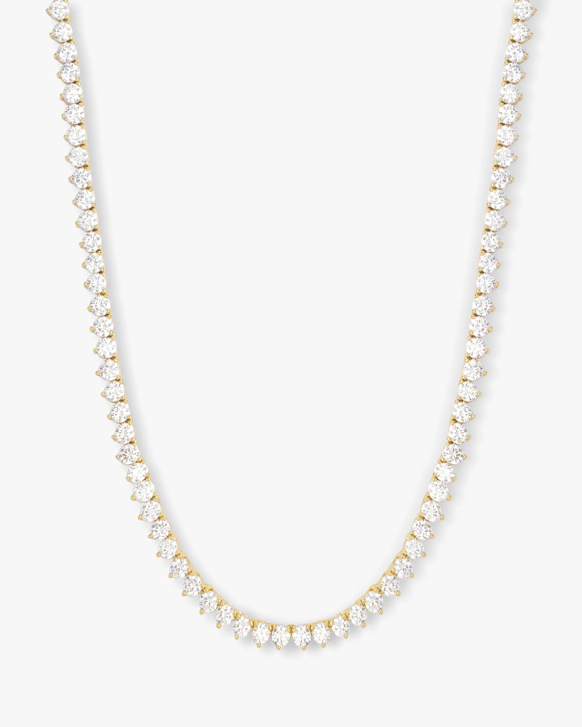 Not Your Basic Tennis Necklace 4mm - Gold|White Diamondettes