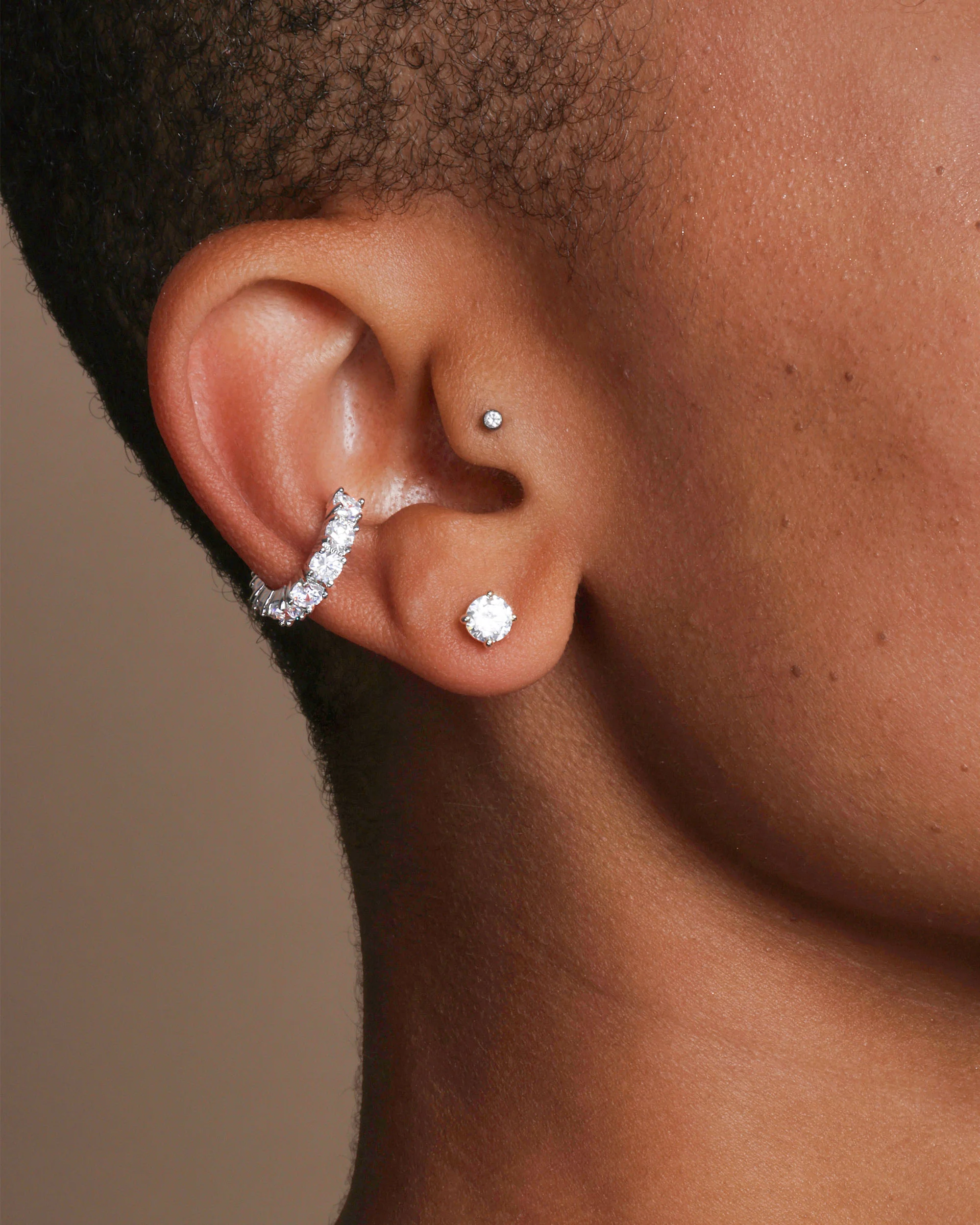 "Oh She Fancy" Ear Cuff - Silver|White Diamondettes - Image 2