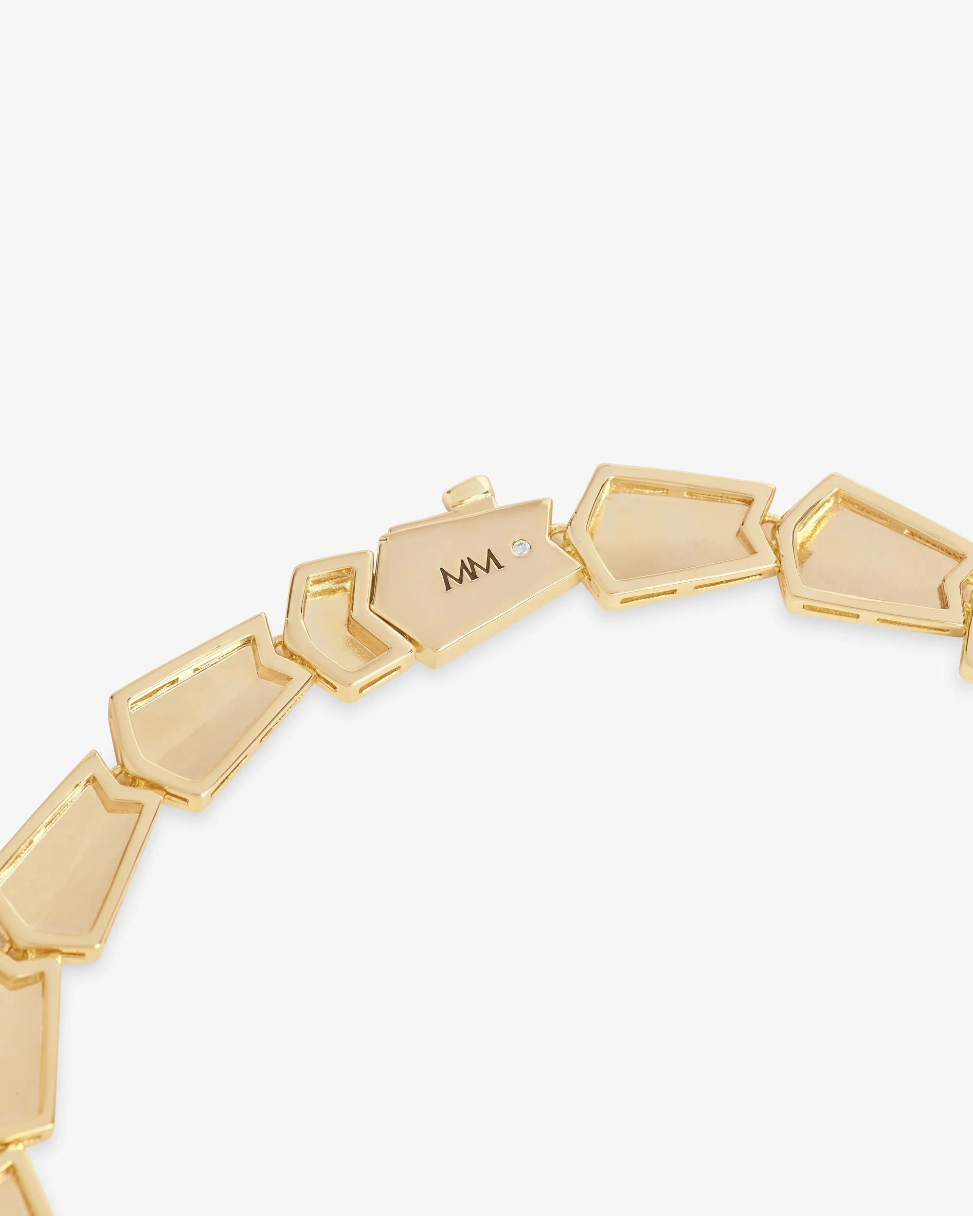 Pavé XL Serpent Lariat - Gold|White Diamondettes - Image 5