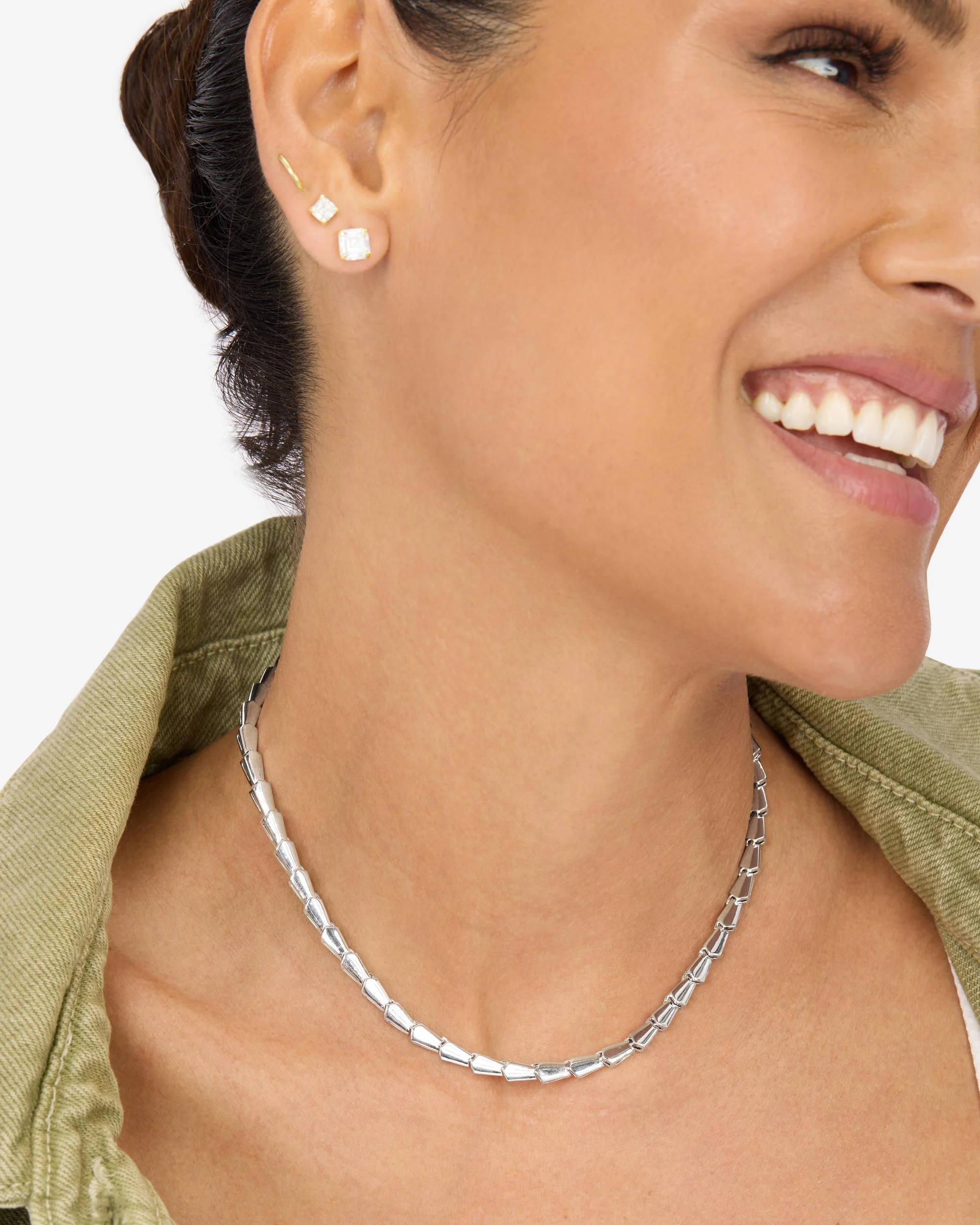 Serpent Collar Necklace - Silver - Image 2