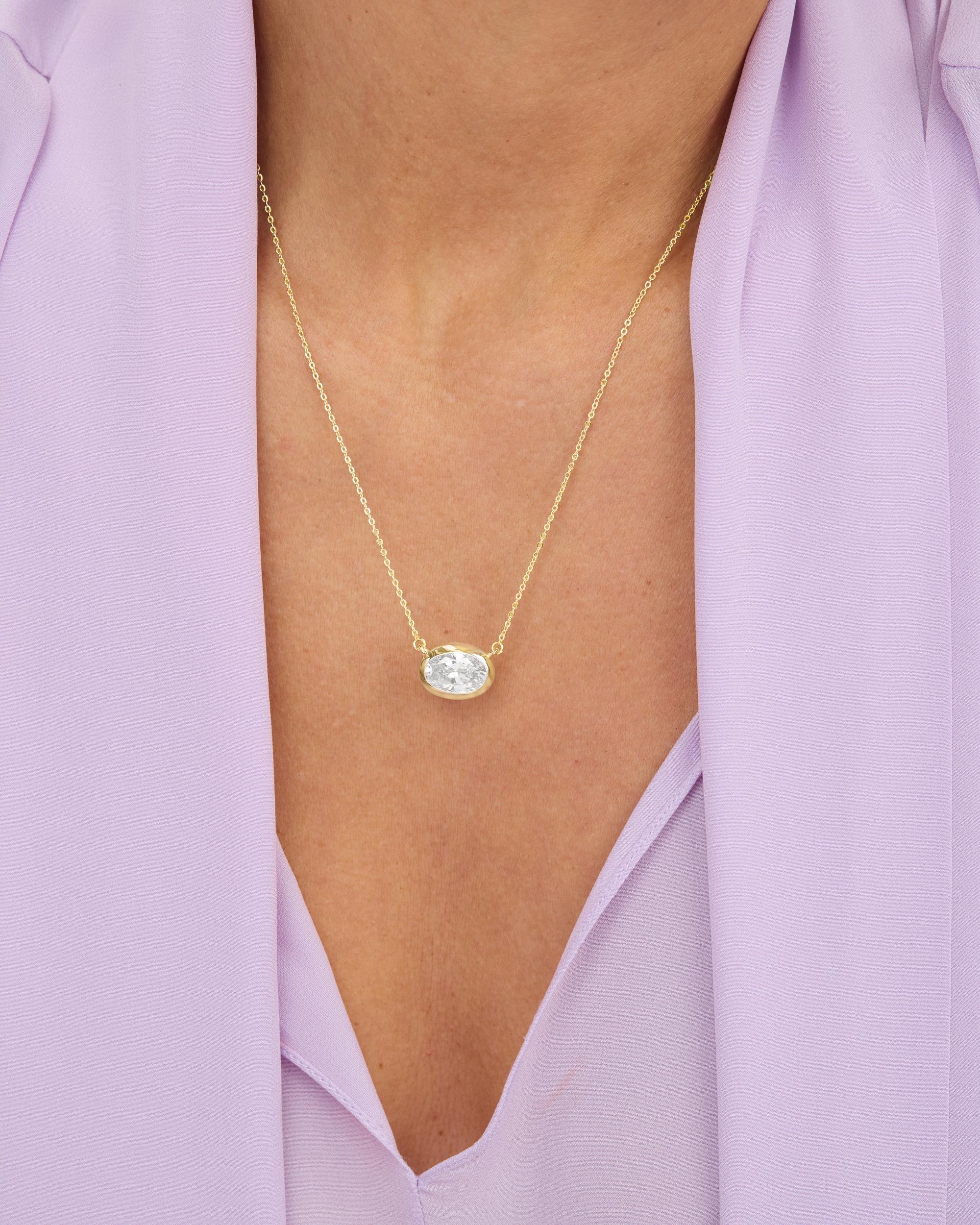 She's a Boss Pendant Necklace - Gold|White Diamondettes - Image 2