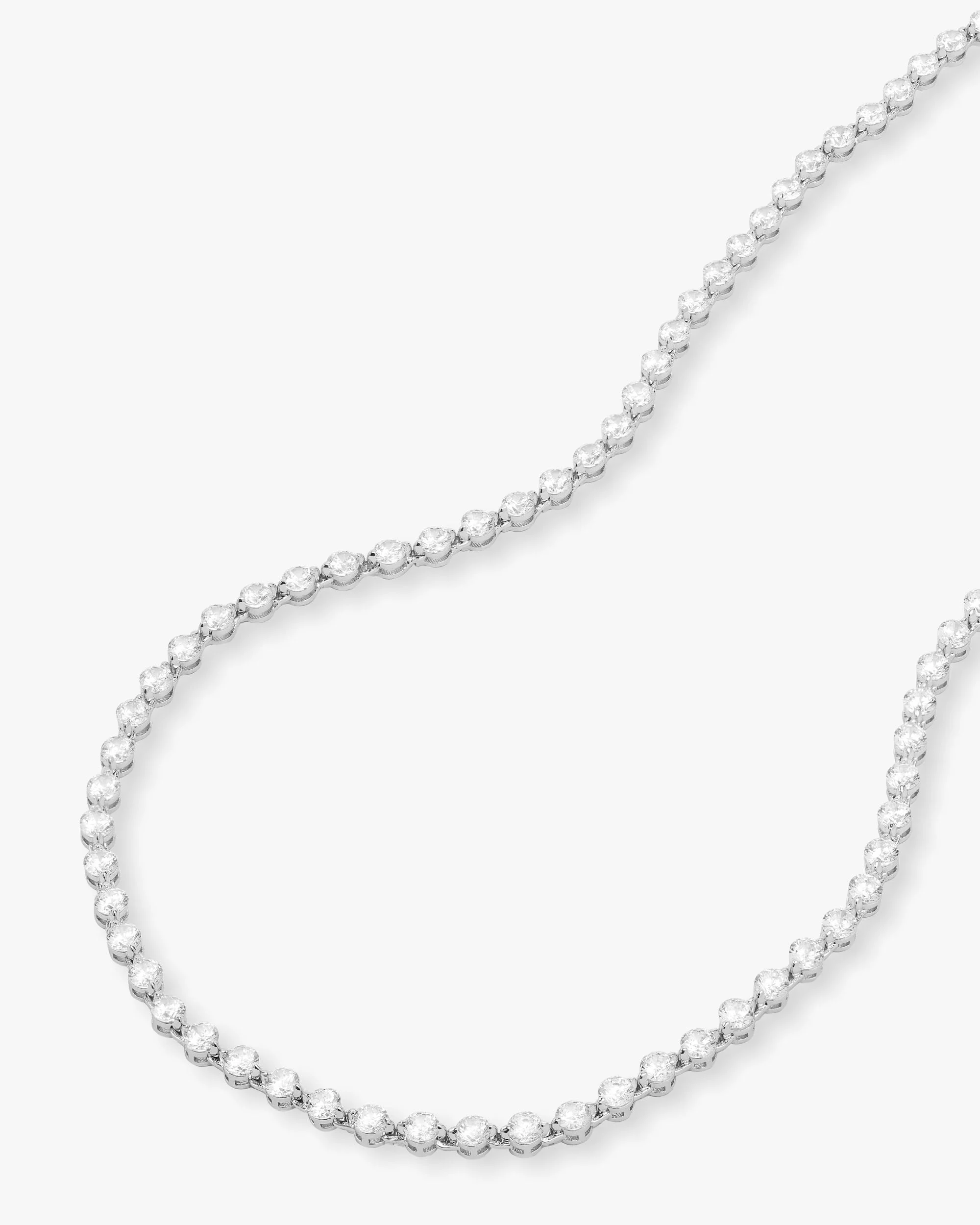 She's an Icon Tennis Necklace 4mm - Silver|White Diamondettes - Image 4