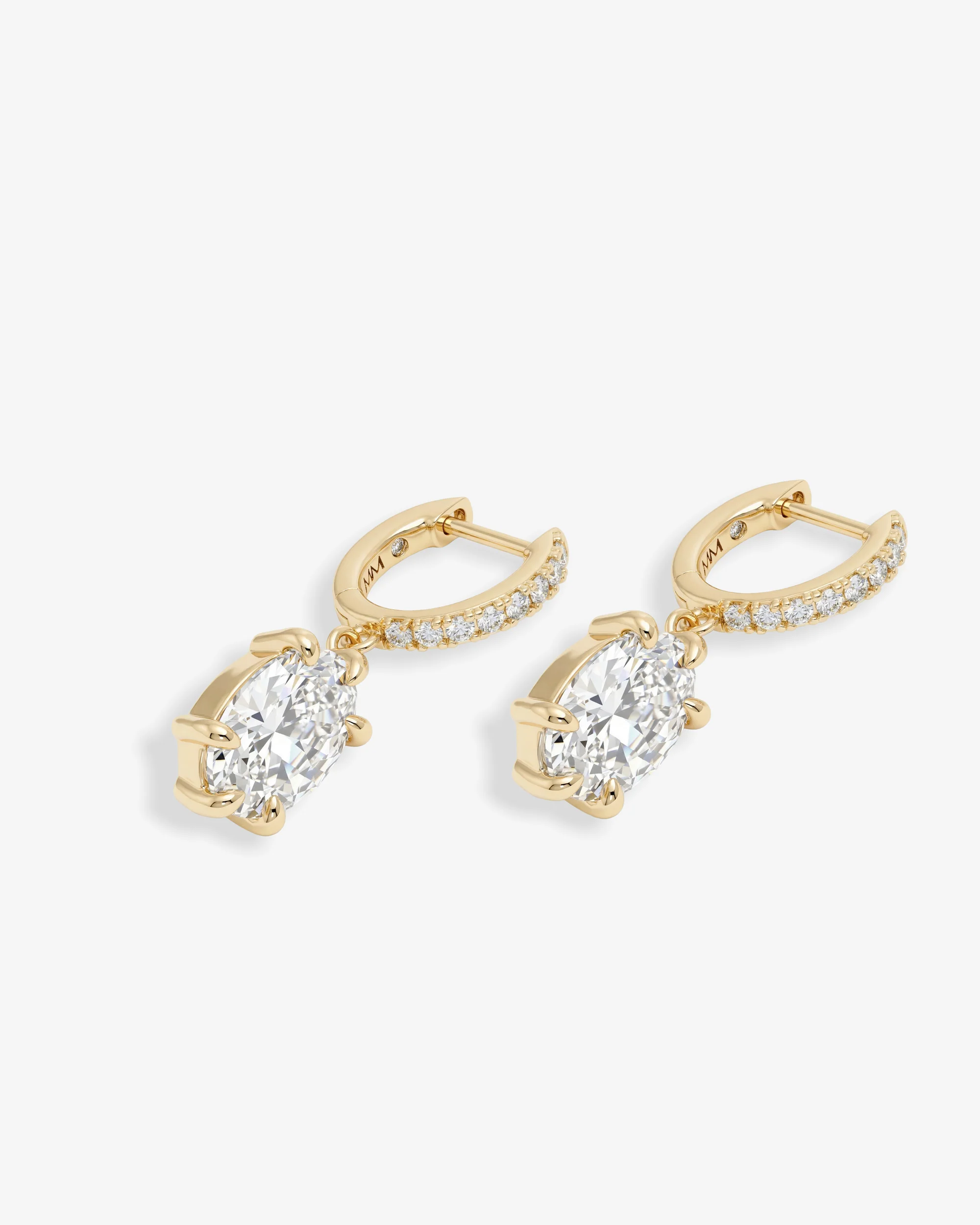She's on Point Earrings - Gold|White Diamondettes - Image 3