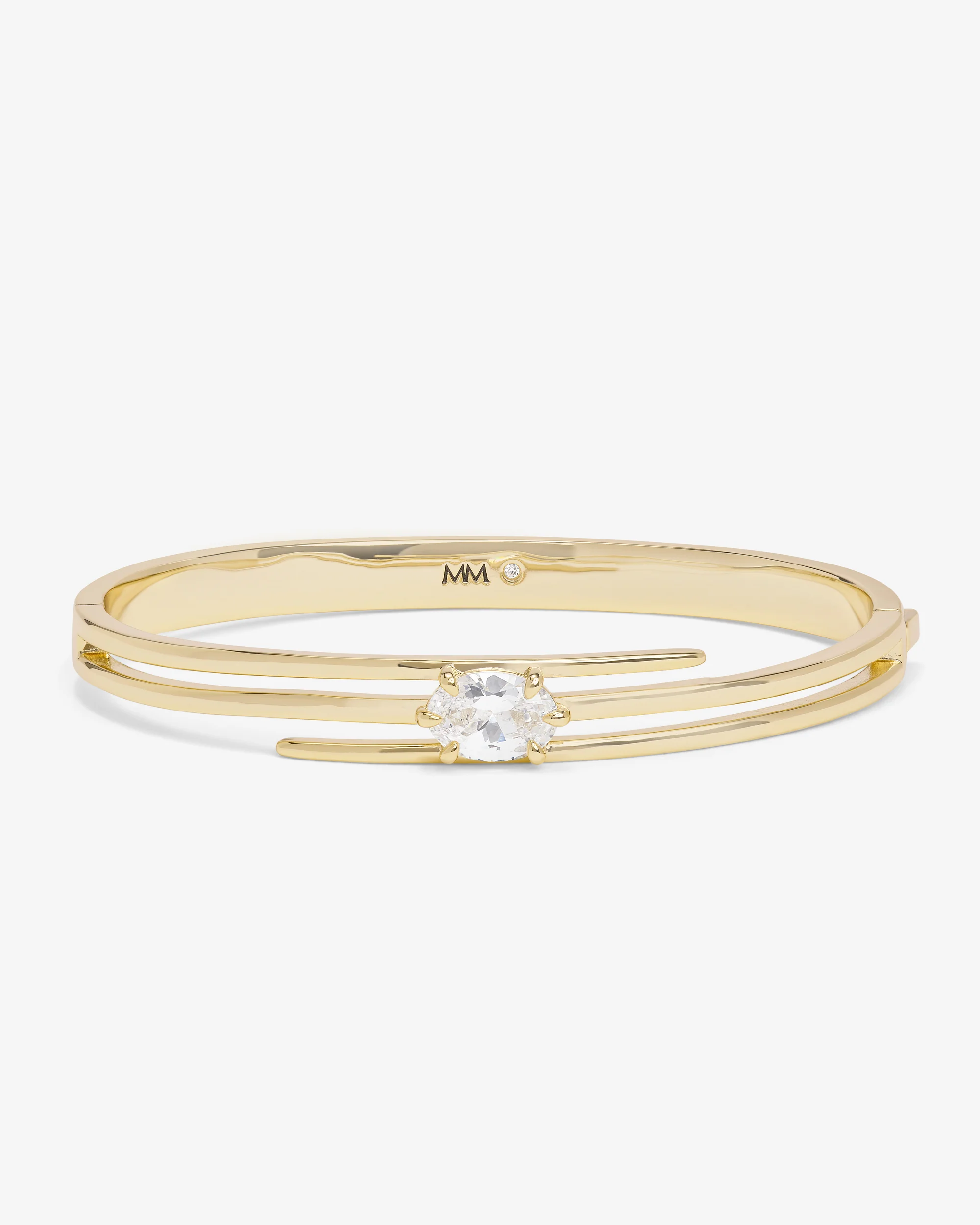 She's on Point Lasso Cuff - Gold|White Diamondettes